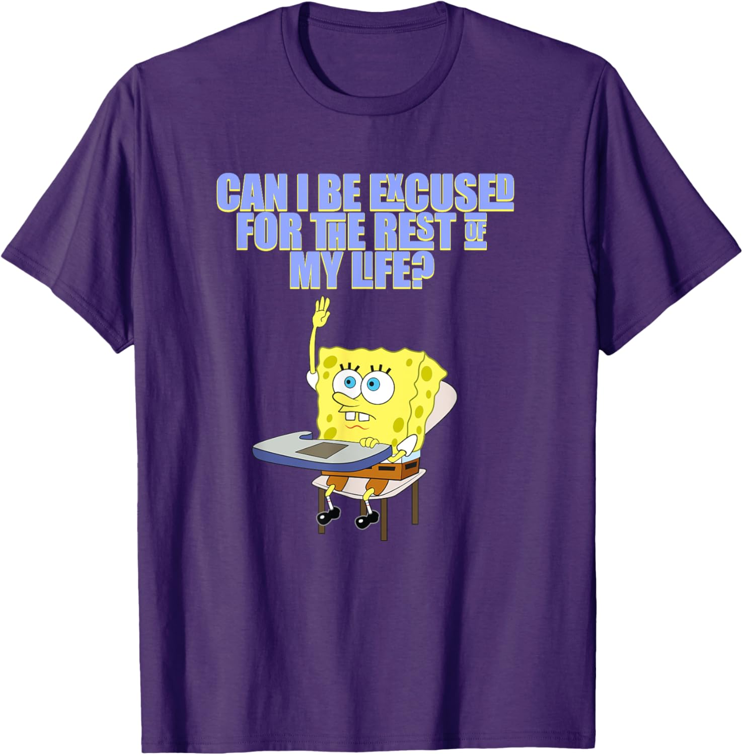 Mademark SpongeBob SquarePants Can I Be Excused T-Shirt for Fun Style - 5