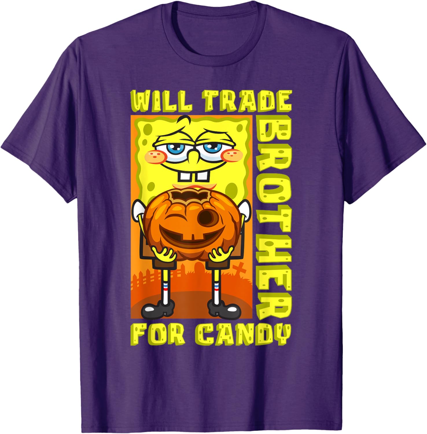Funny SpongeBob SquarePants T-Shirt - Trade Brother for Candy Gift - 15