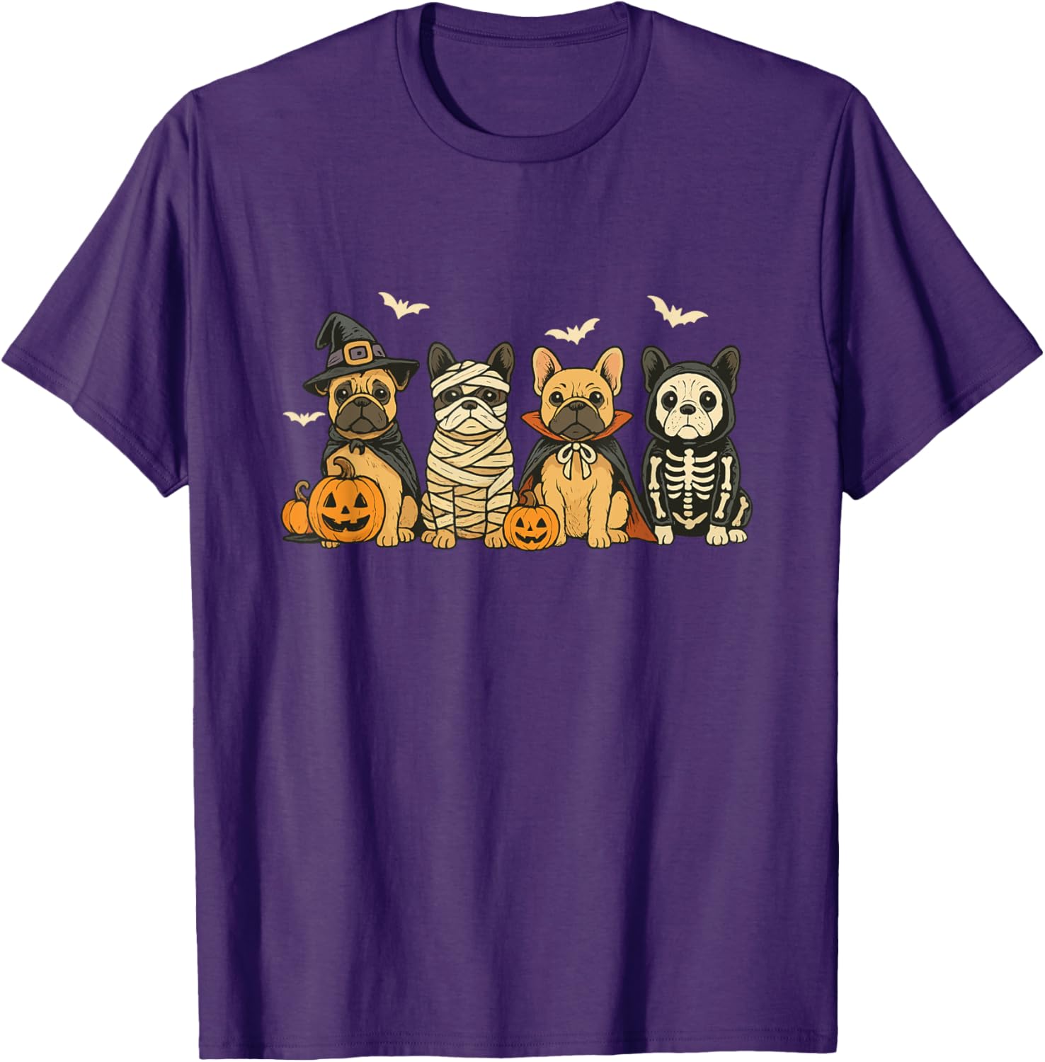 Mummy French Bulldog Halloween Witch Dog Mom T-Shirt for Fall Fun - 22