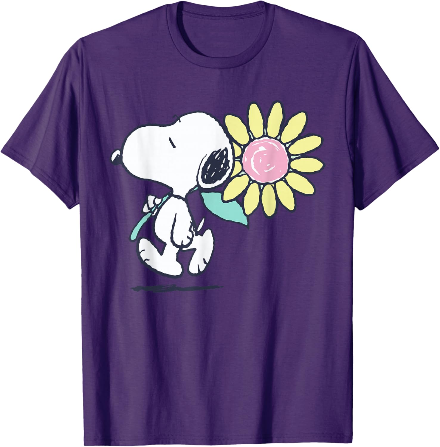 Snoopy Pink Daisy Flower T-Shirt for Fun Peanuts Fans and Fashion Lovers - 3