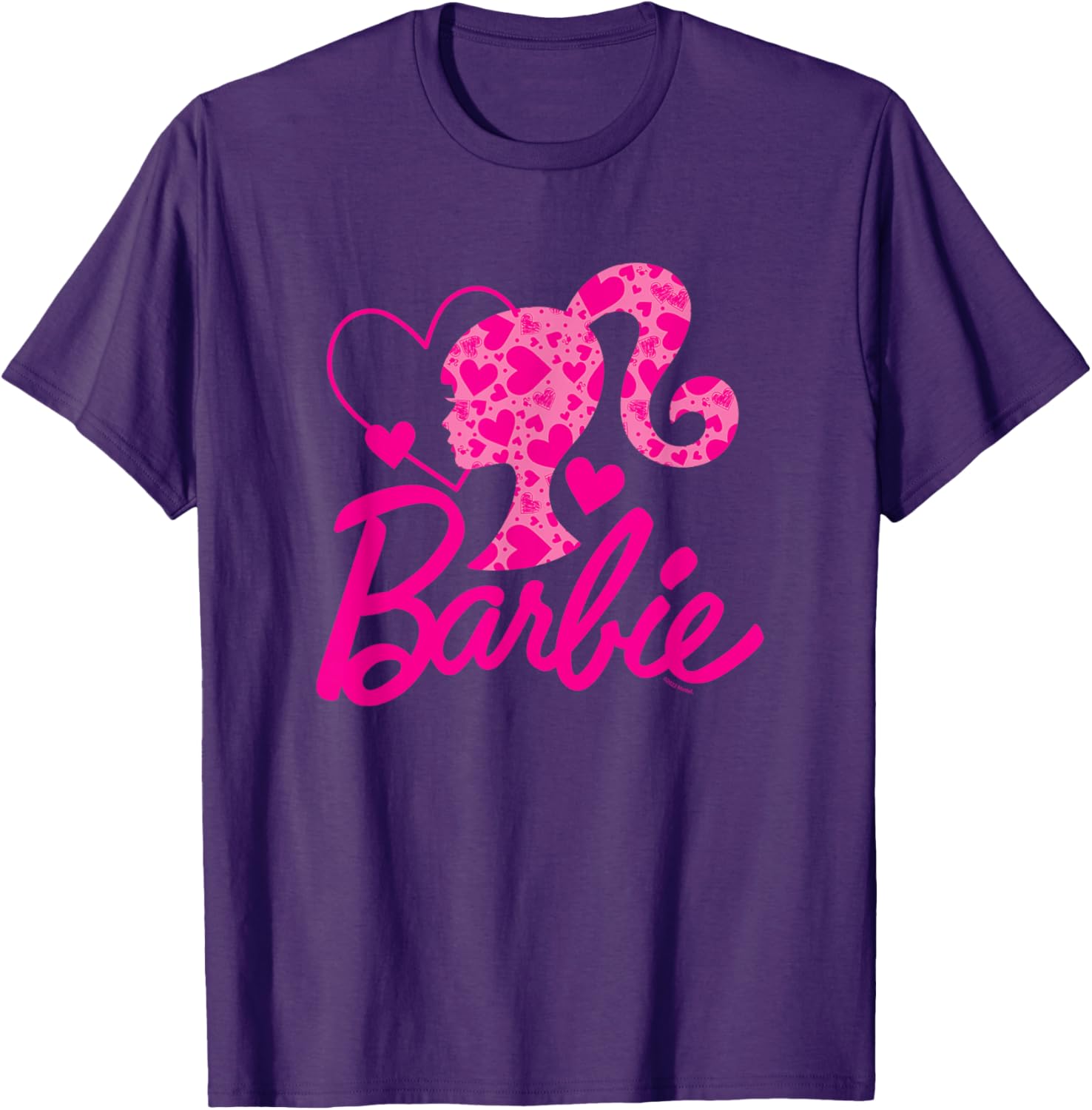 Barbie Black Heart Logo Crew Neck T-Shirt Cotton Blend Short Sleeve - 2