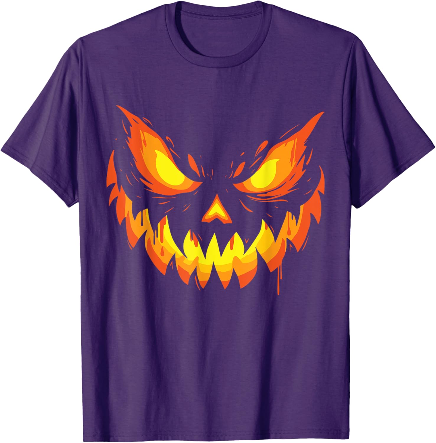 Scary Jack O Lantern Pumpkin Face Halloween T-Shirt for Boys and Men - 11