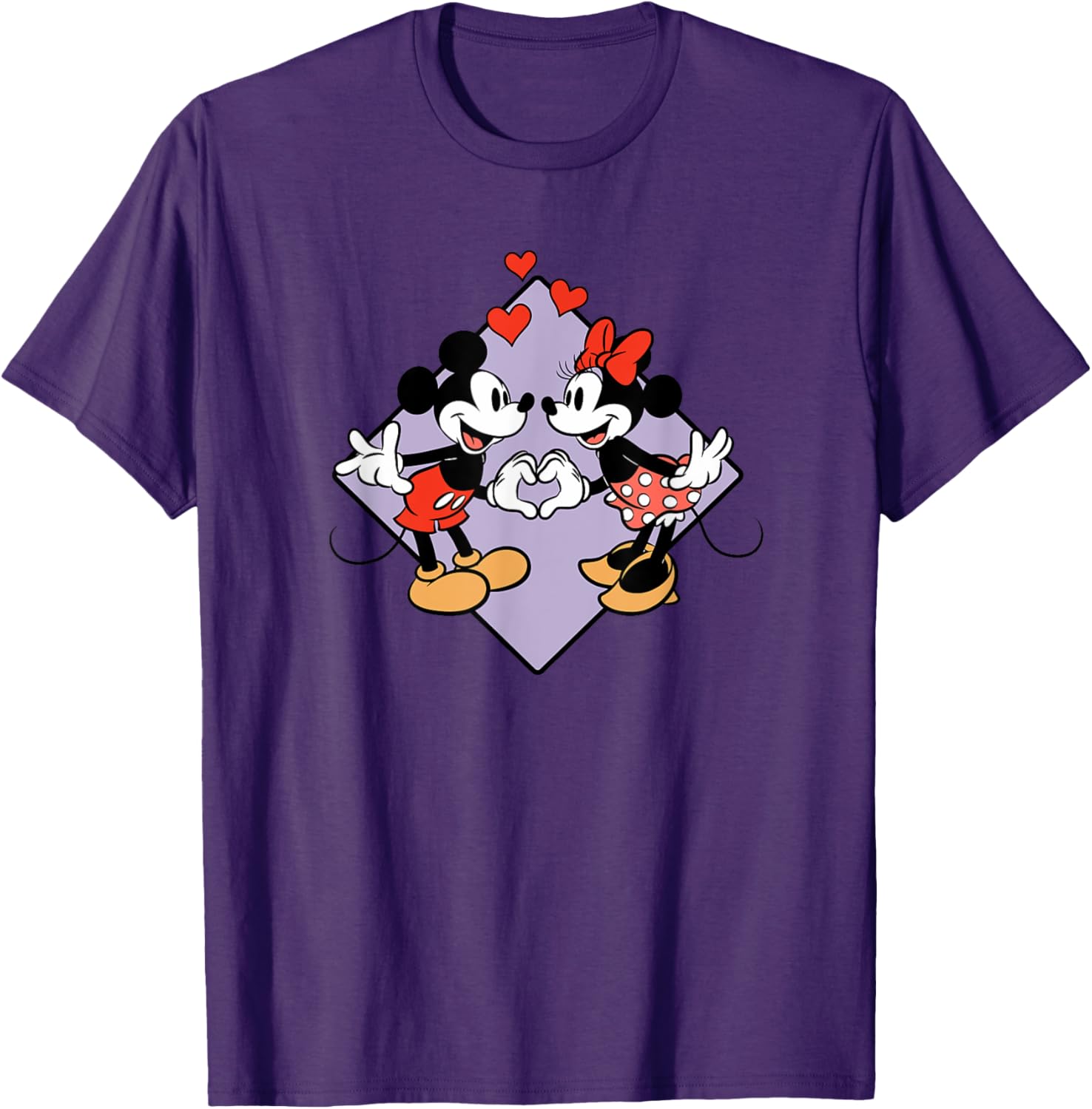 Cute Mickey and Minnie Valentine's Day Short Sleeve T-Shirt for Couples - 1