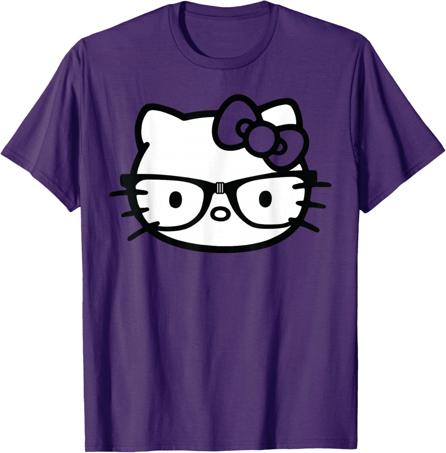 Hello Kitty Black and White Nerd Glasses T-Shirt for Fun Fashion Lovers - 1