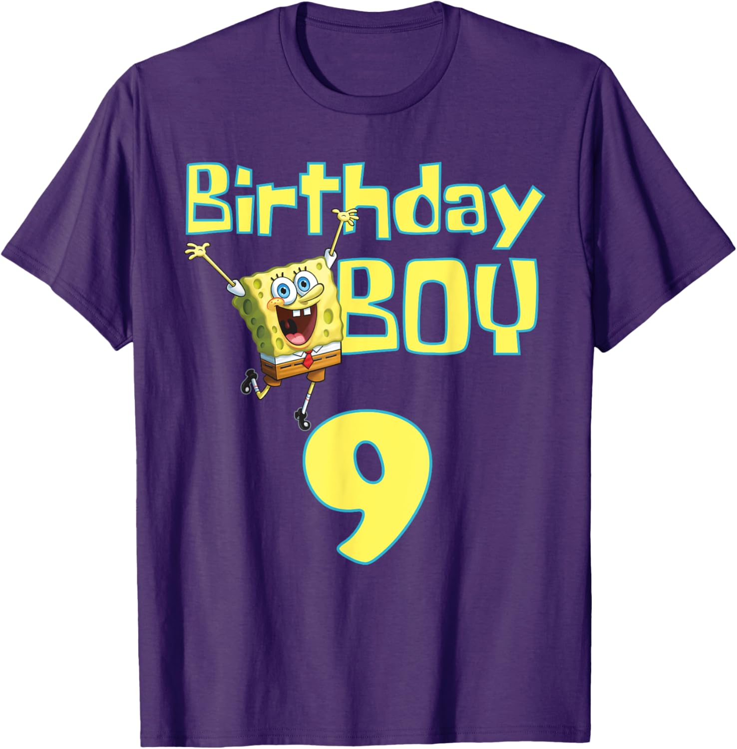 Mademark SpongeBob SquarePants Birthday Boy 9 T-Shirt for Kids - 3
