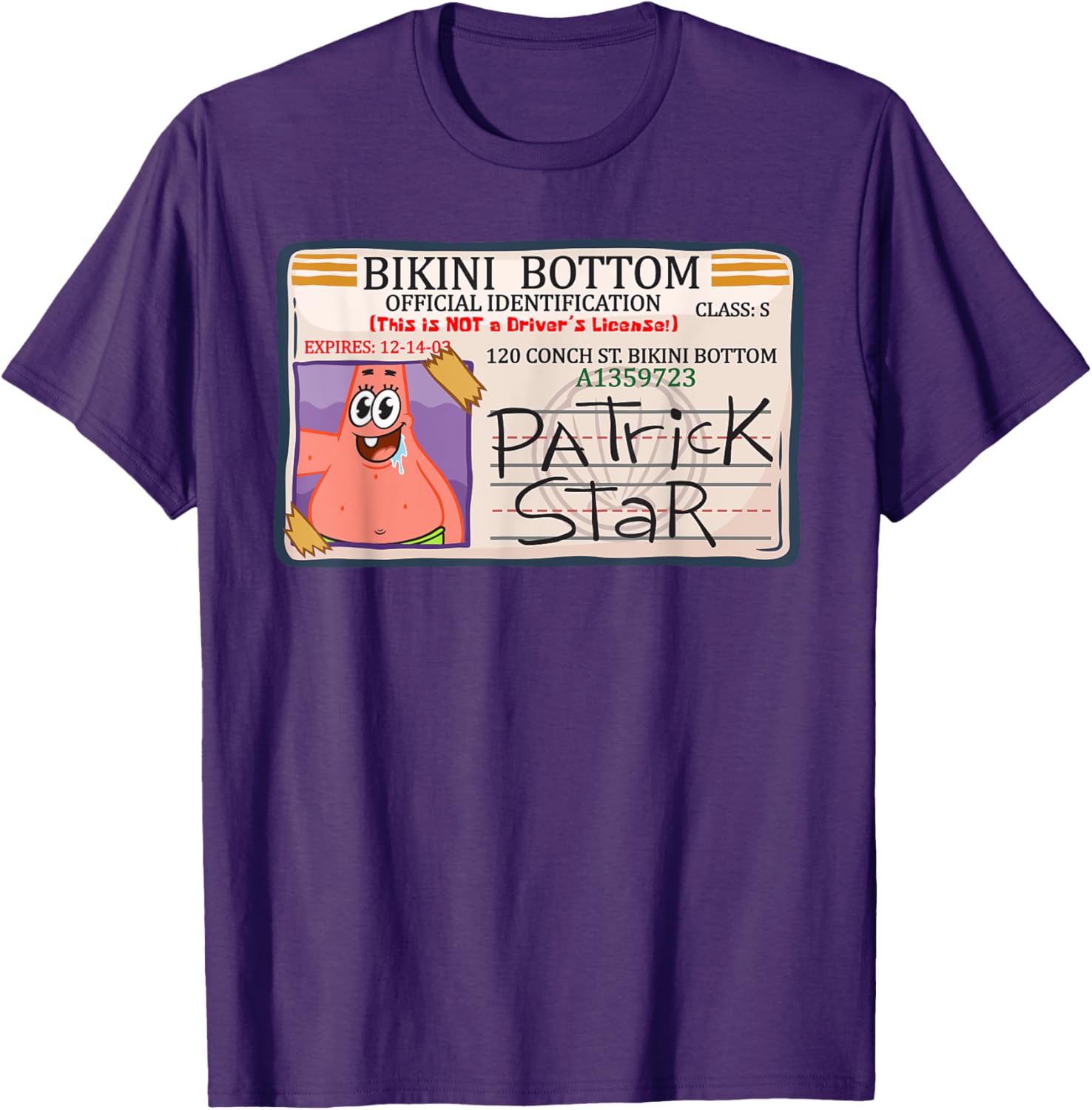 Mademark x SpongeBob Bikini Bottom Patrick Star Driving License T-Shirt - 19