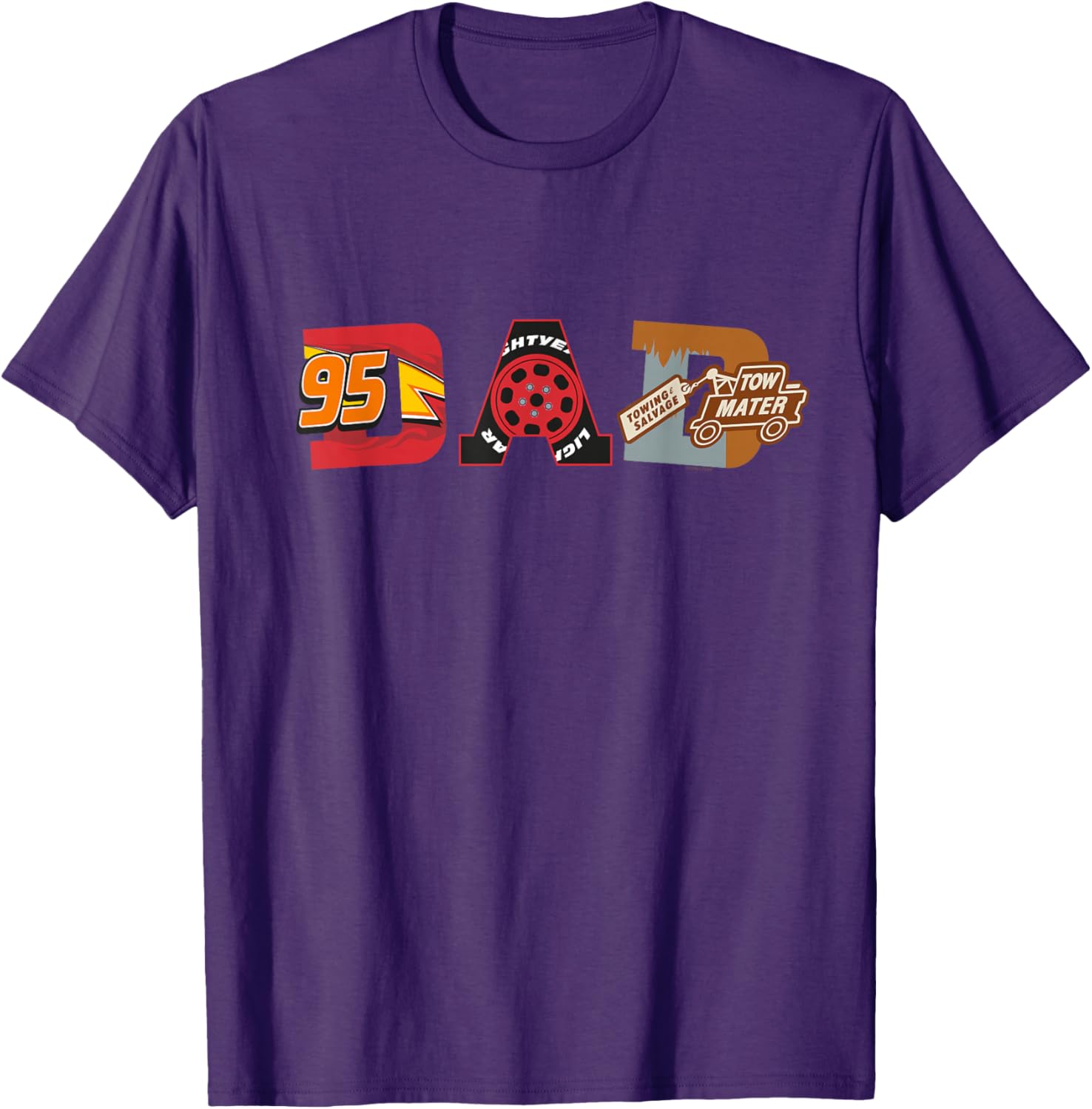 Disney and Pixar Cars Dad Father's Day Birthday T-Shirt for Kids and Dads - 1