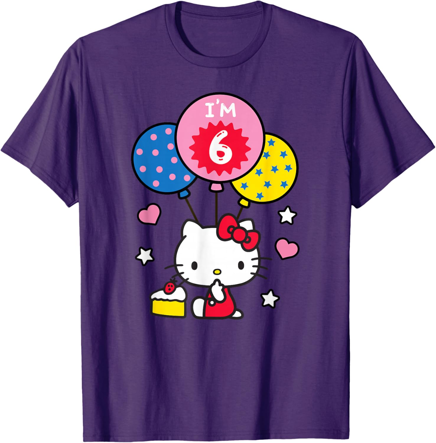 Hello Kitty I'm 6 Birthday T-Shirt Cute Kids Clothing for Celebrations - 9