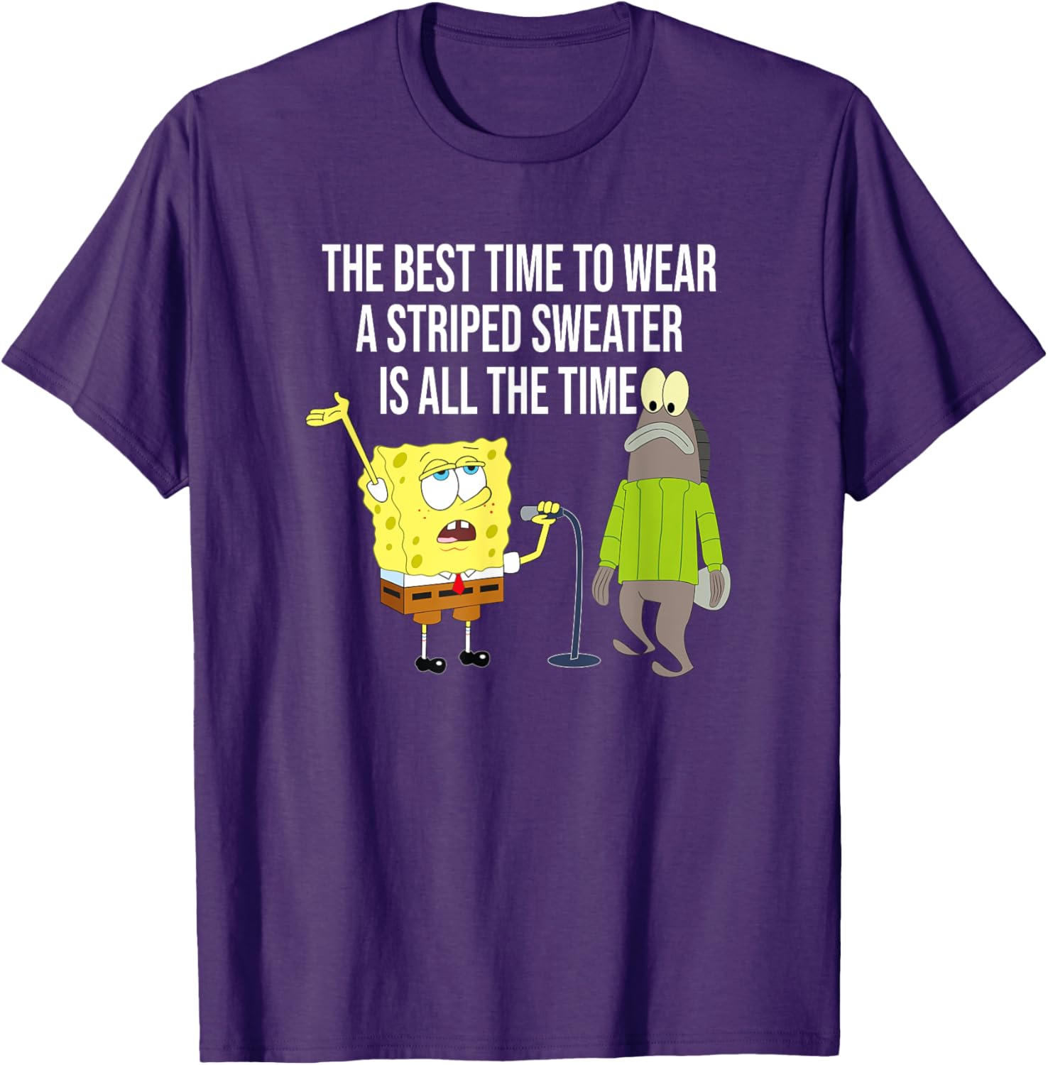 Mademark x SpongeBob SquarePants Striped Sweater T-Shirt for Fun Style - 2