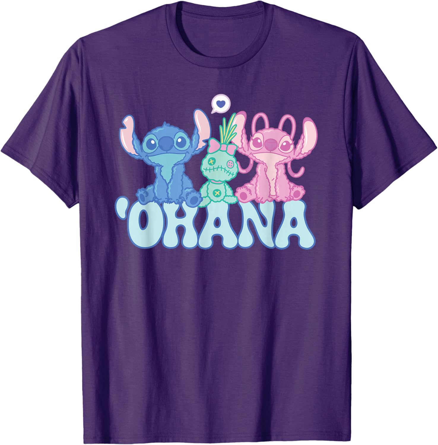 Cute Disney Stitch Ohana T-Shirt with Angel and Scrump for Kids and Adults - 18