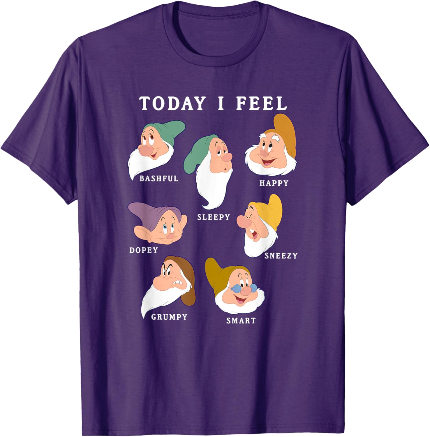Disney Snow White T-Shirt with Seven Dwarfs Expressions for Fans - 14