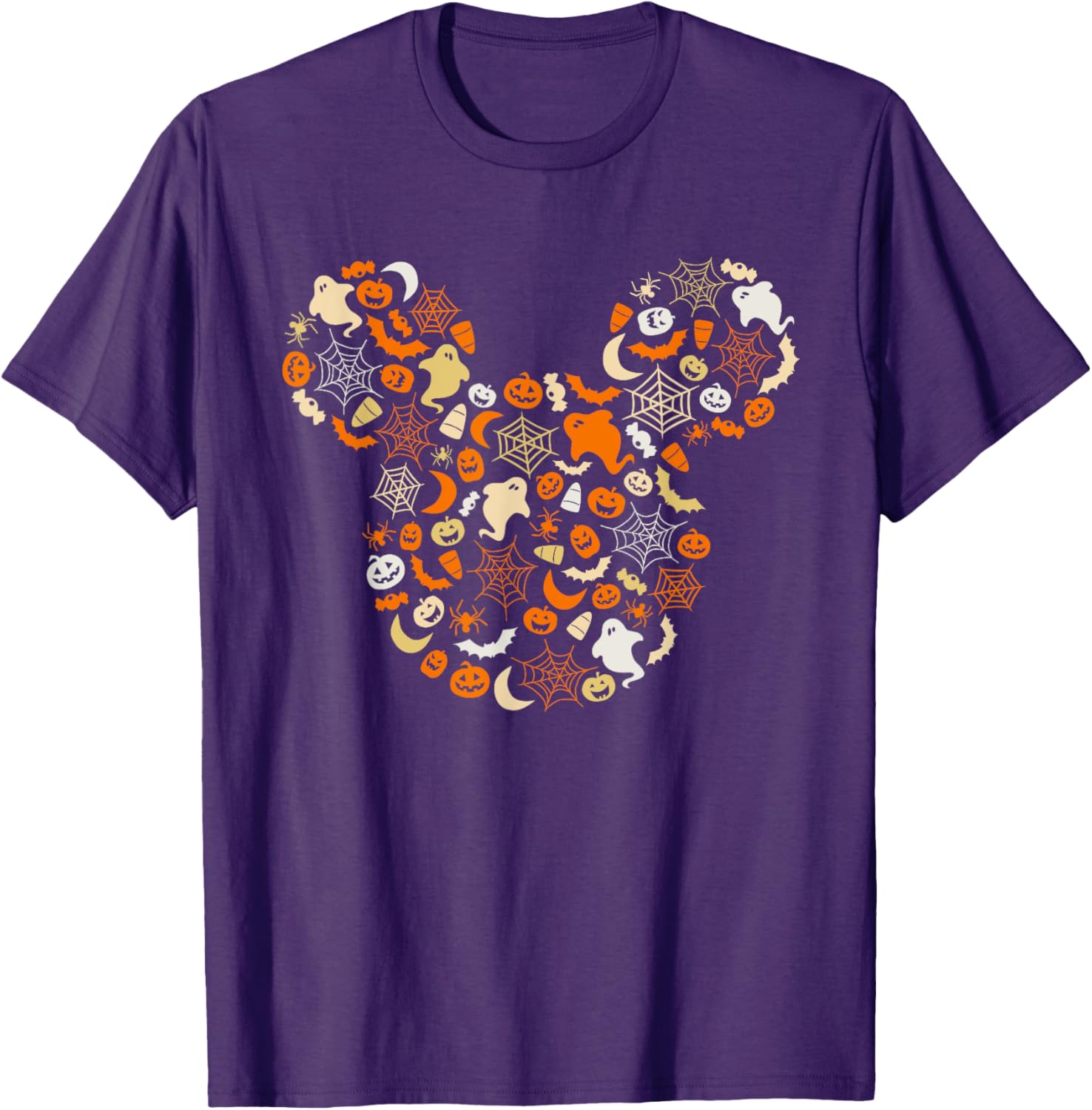Disney Mickey Mouse Halloween T-Shirt with Ghosts Pumpkins and Spiders - 1