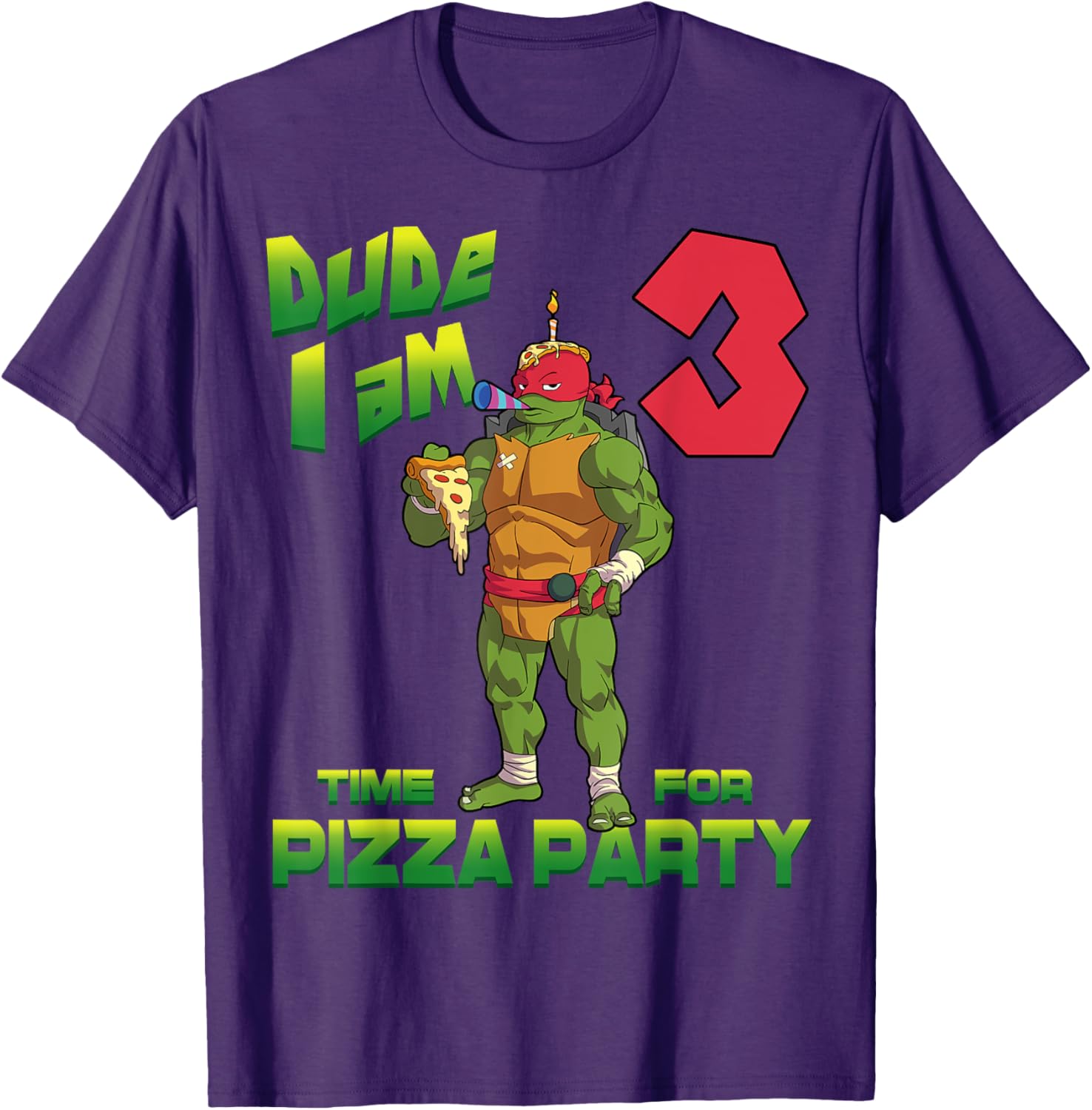 Mademark TMNT Raphael Pizza Birthday T-Shirt for 3 Year Old Kids - 17