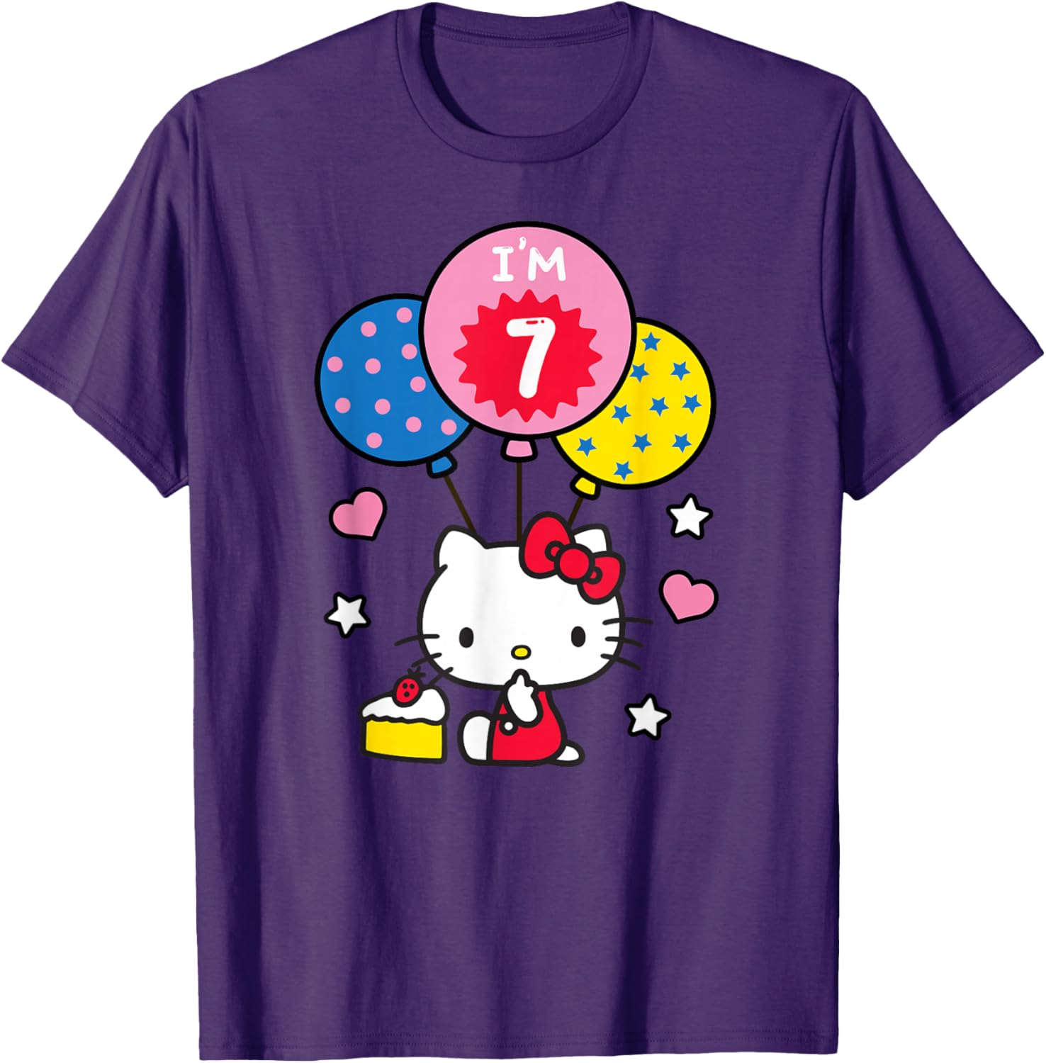 Hello Kitty I'm 7 Birthday T-Shirt Cute Kids' Apparel for Celebrations - 8