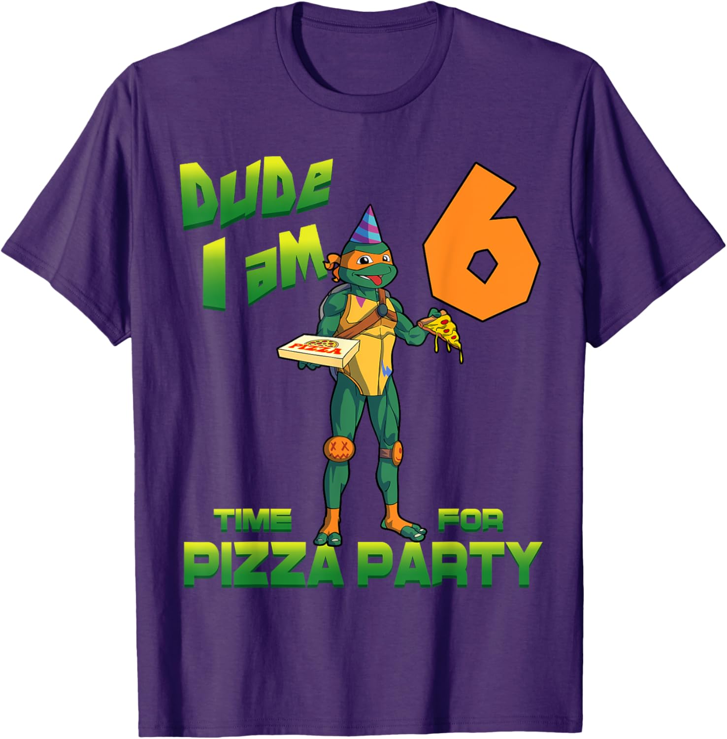 Mademark TMNT Michelangelo Pizza Birthday T-Shirt for 6 Year Olds - 7