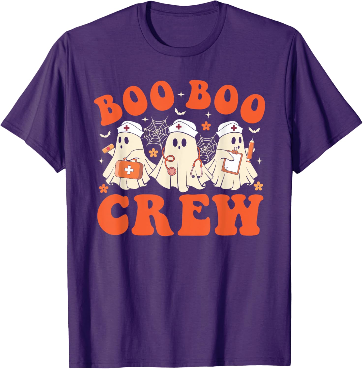 Boo Boo Crew Nurse Ghost Scrub Top Halloween Costume T-Shirt for Nurses - 1