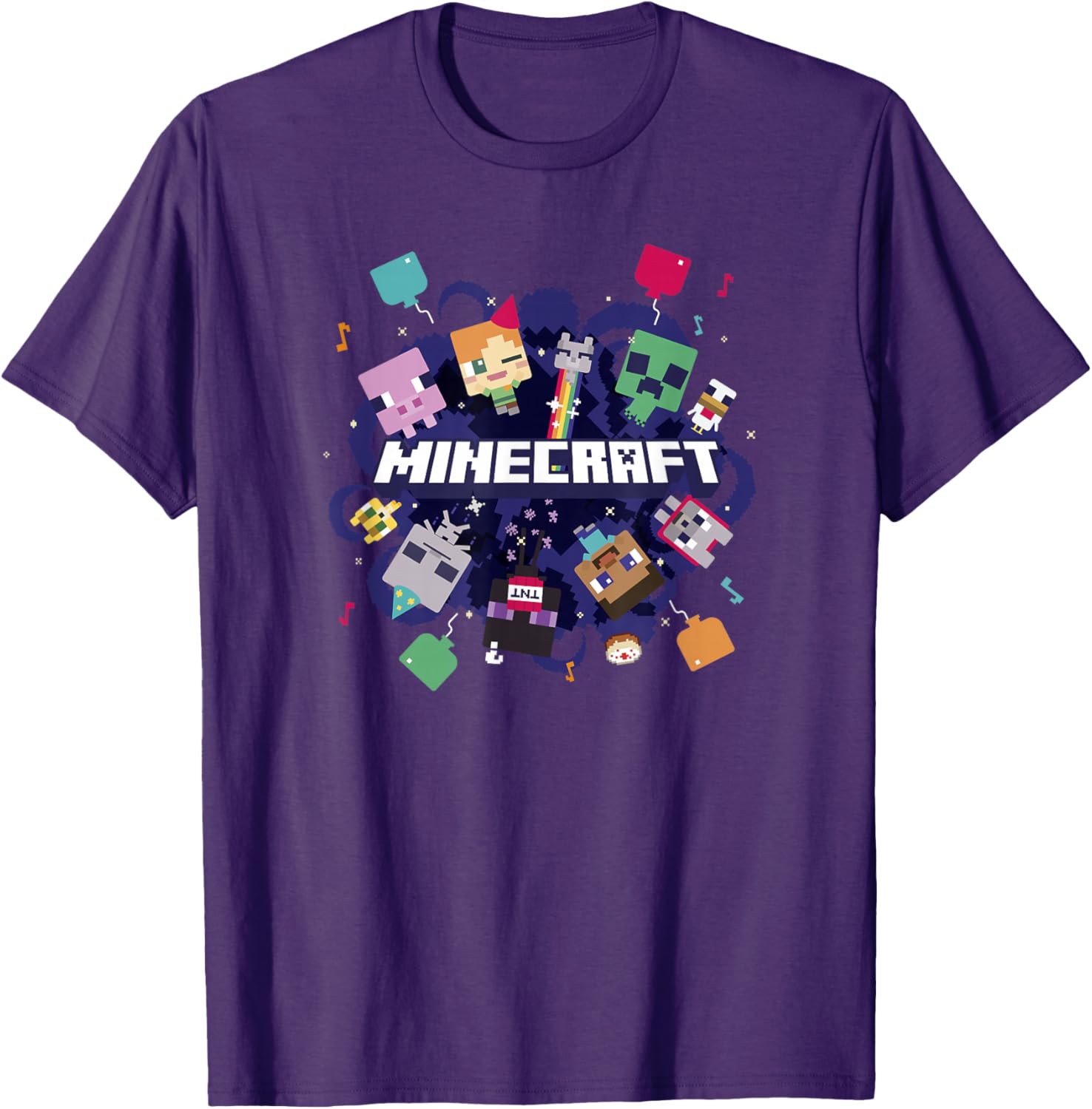 Minecraft Chibi Mobs Party Celebration T-Shirt for Fun Fans - 7