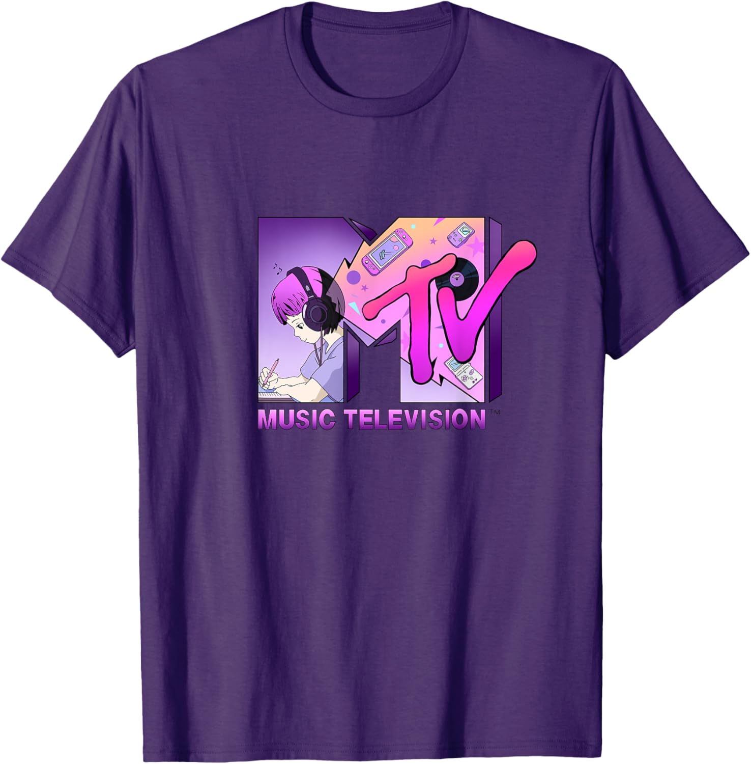 Mademark x MTV Anime Gamer Style T-Shirt with Official MTV Logo - 5