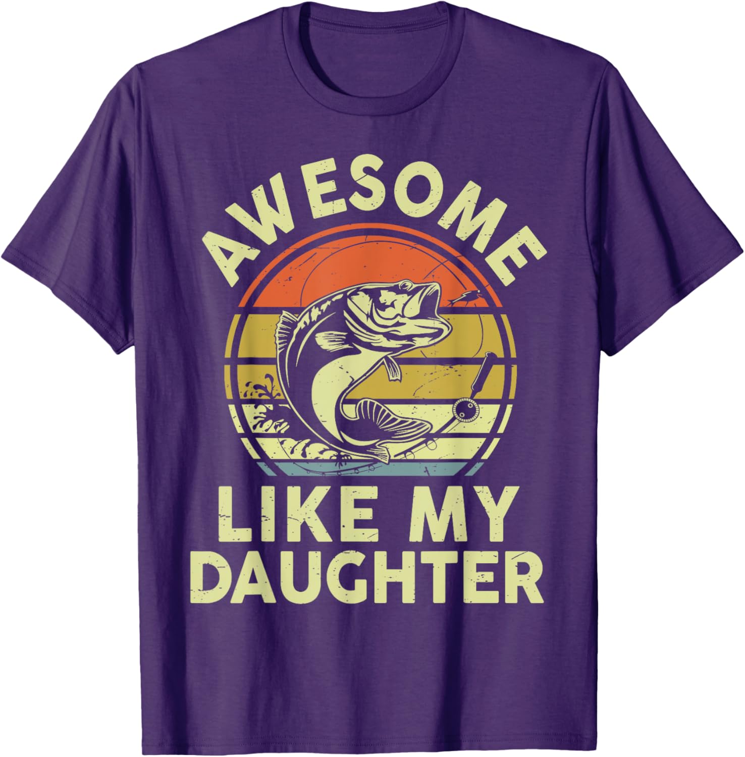 Bass Fish Dad T-Shirt Funny Papa Fishing Apparel for Daughters Love - 3