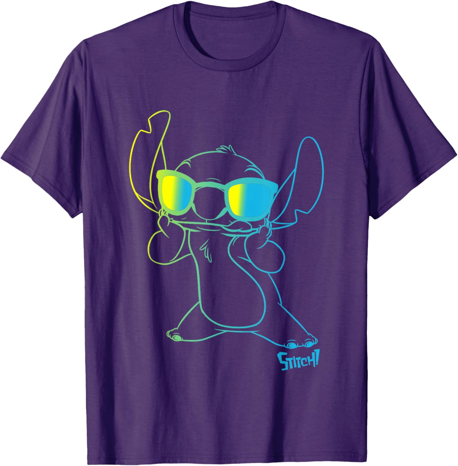 Lilo and Stitch Neon Stitch Chest Portrait T-Shirt for Trendy Fashion - 3