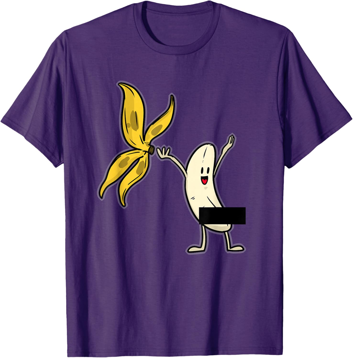 Funny Banana Striptease Censored Adult Tee Shirt for Humor Lovers - 1