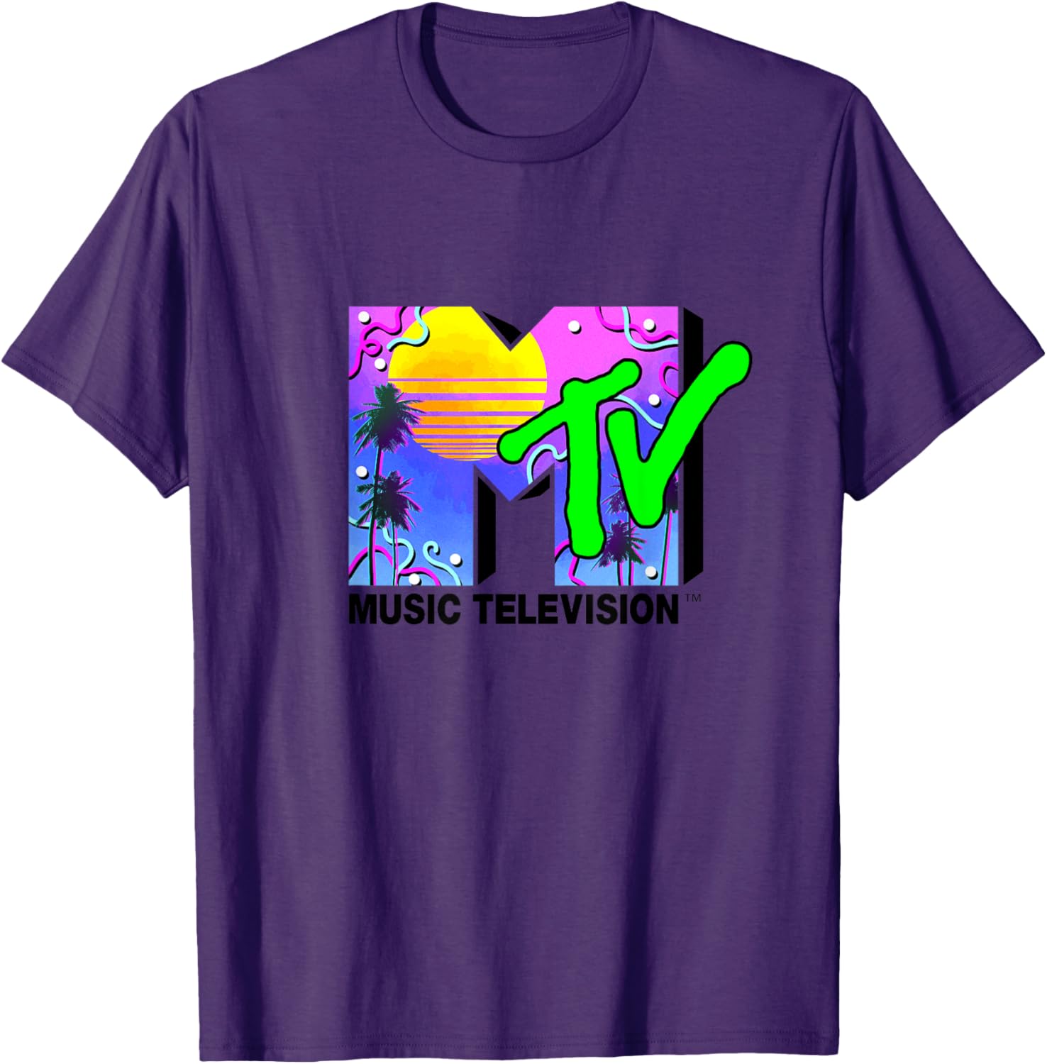 Mademark x MTV Miami Logo Art Deco Colors Sun T-Shirt for Trendy Style - 21