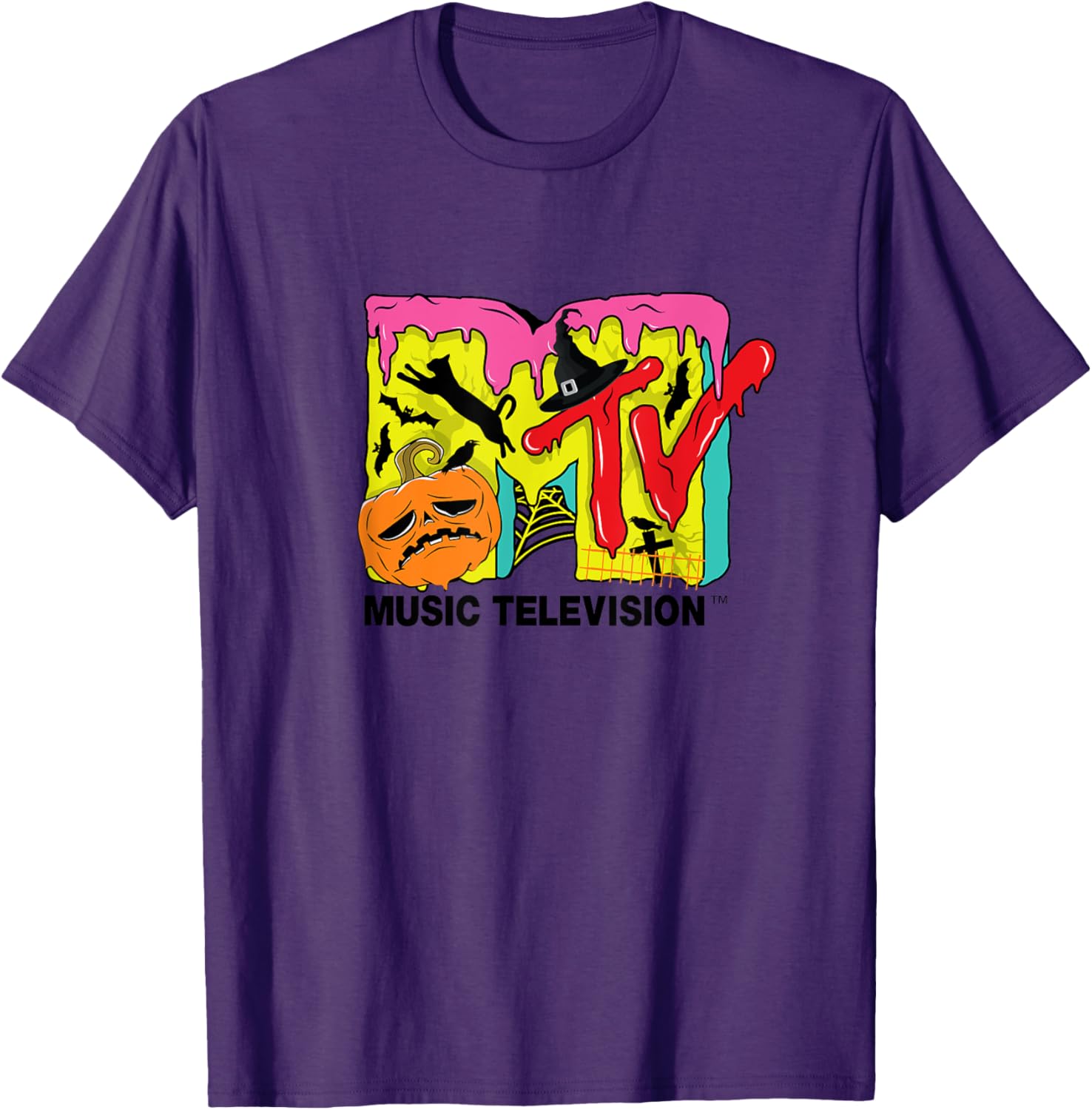 Mademark x MTV Halloween T-Shirt with Pumpkin and Cats Design - 3
