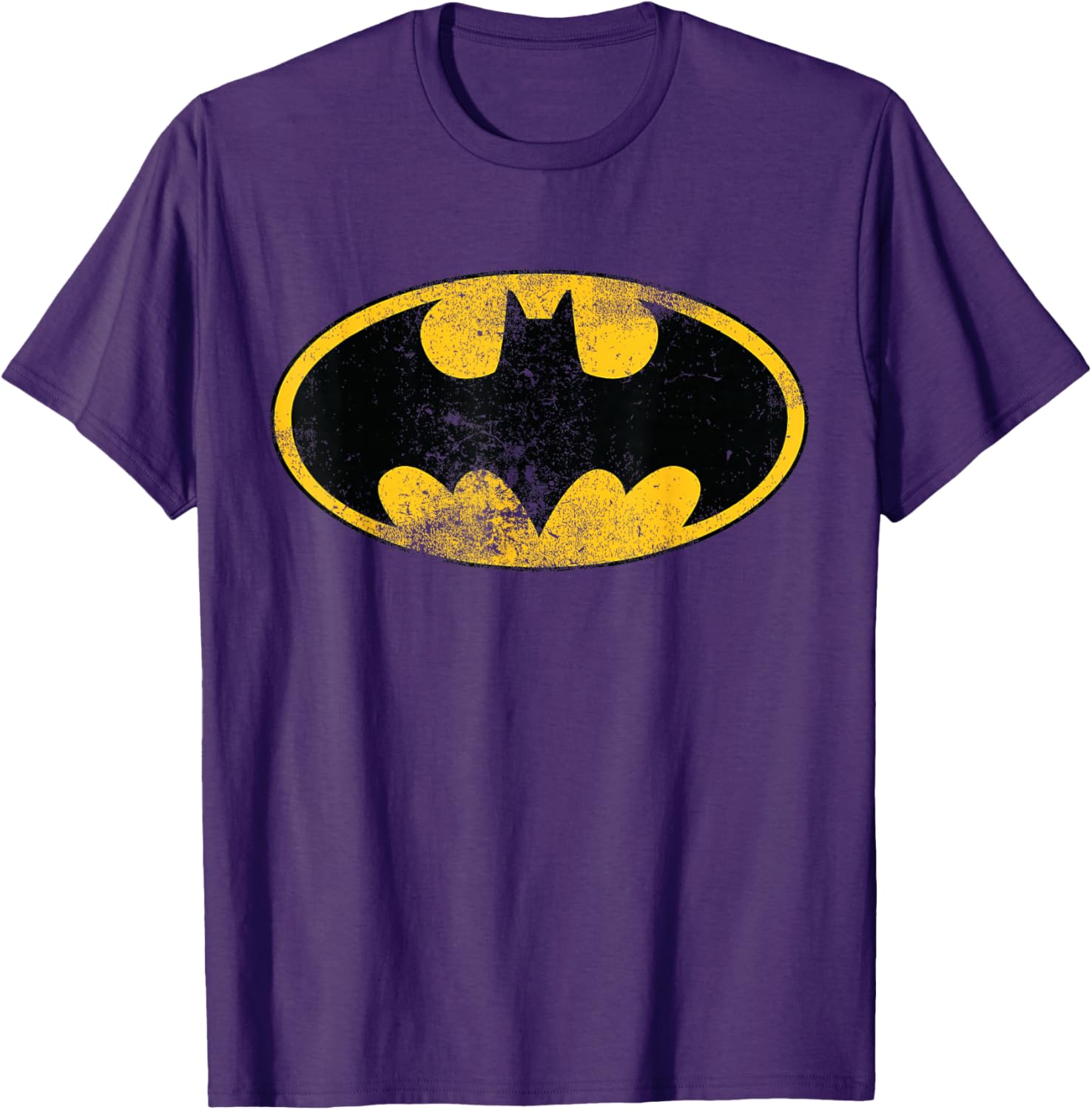 Classic Distressed DC Batman Logo T-Shirt for Superhero Fans - 3