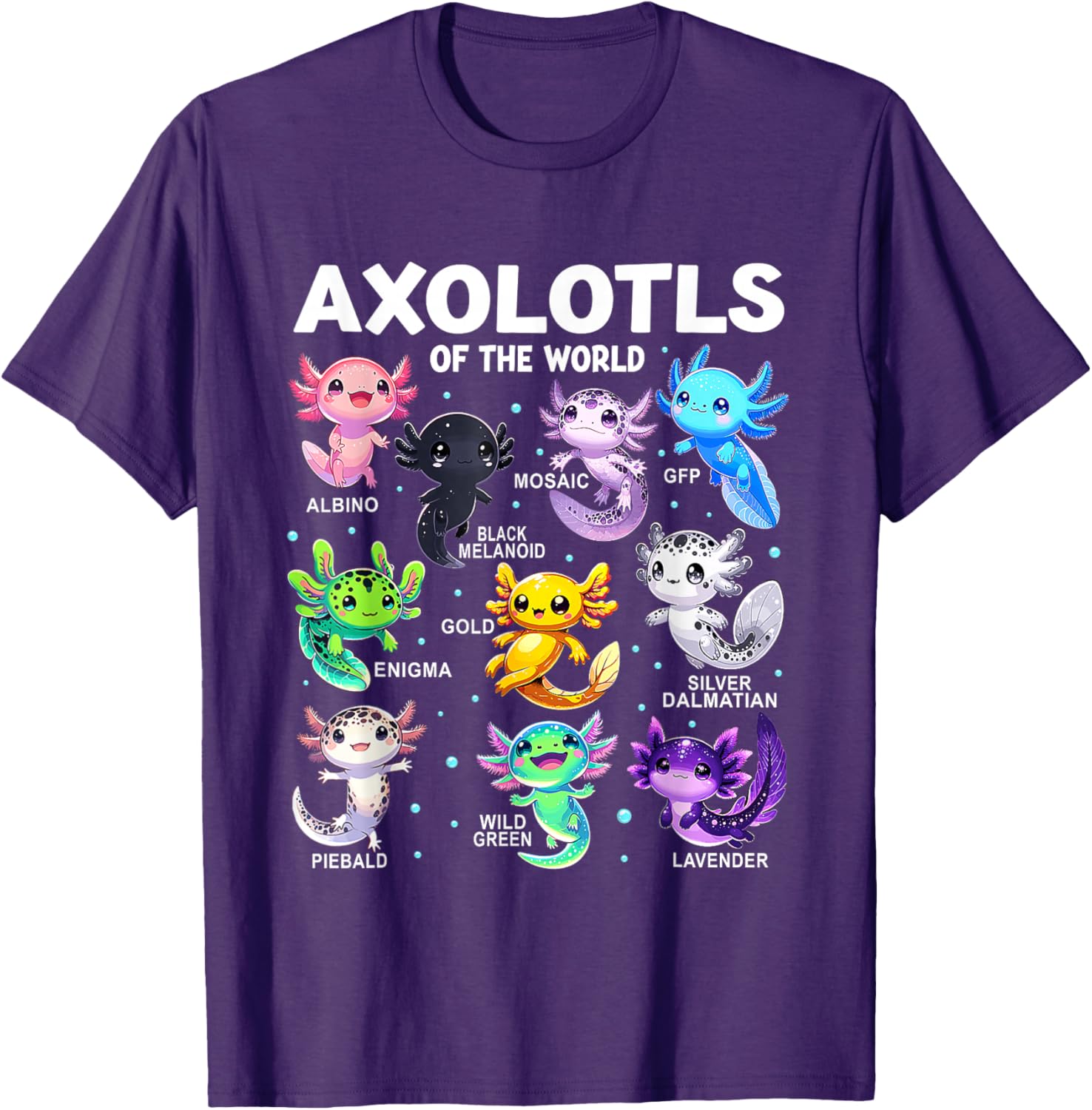 Kawaii Axolotl Graphic Tee Cute Animal T-Shirt for Axolotl Lovers - 25