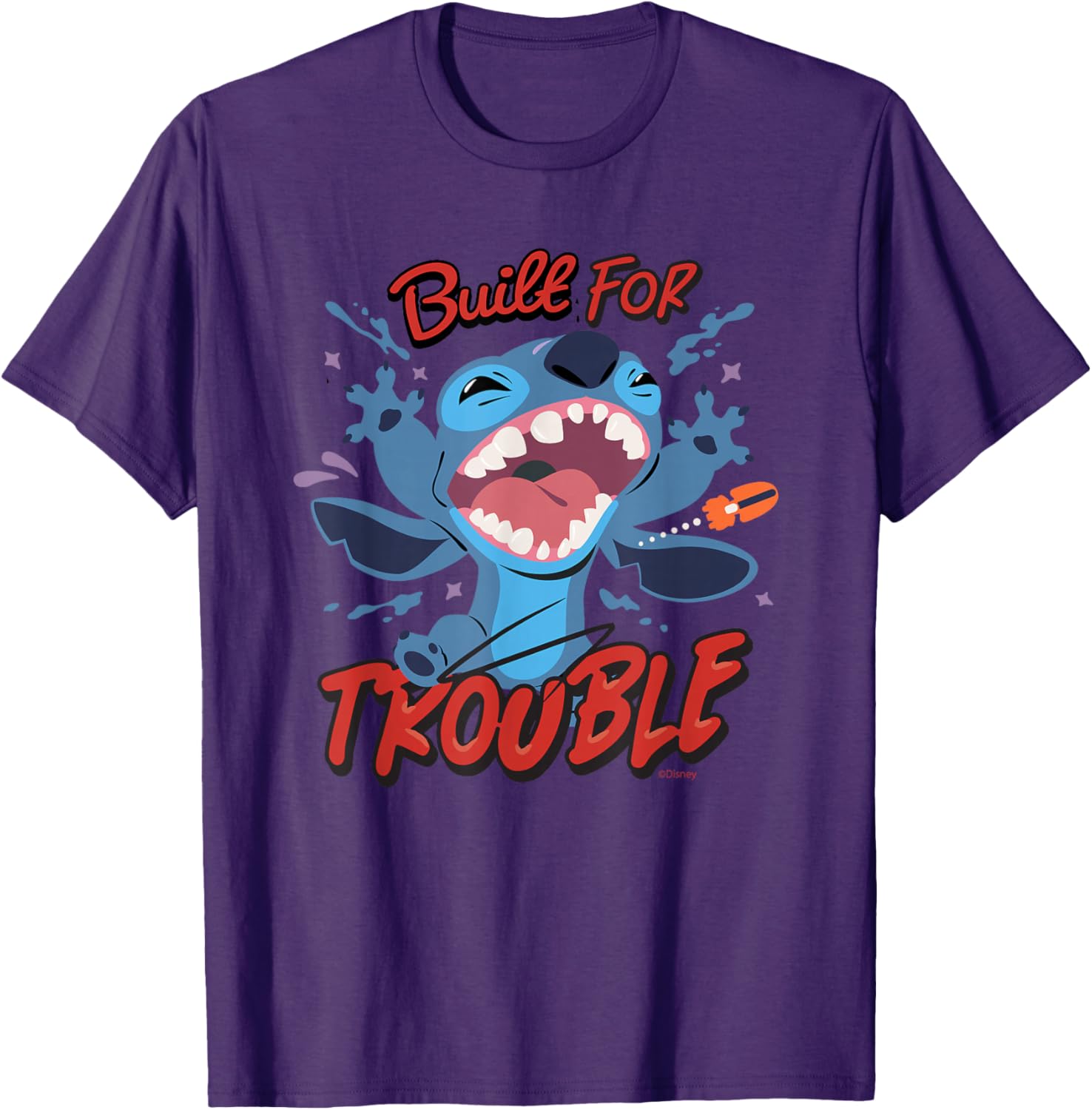 Disney Stitch Built for Trouble T-Shirt Fun Apparel for Fans of Lilo and Stitch - 5