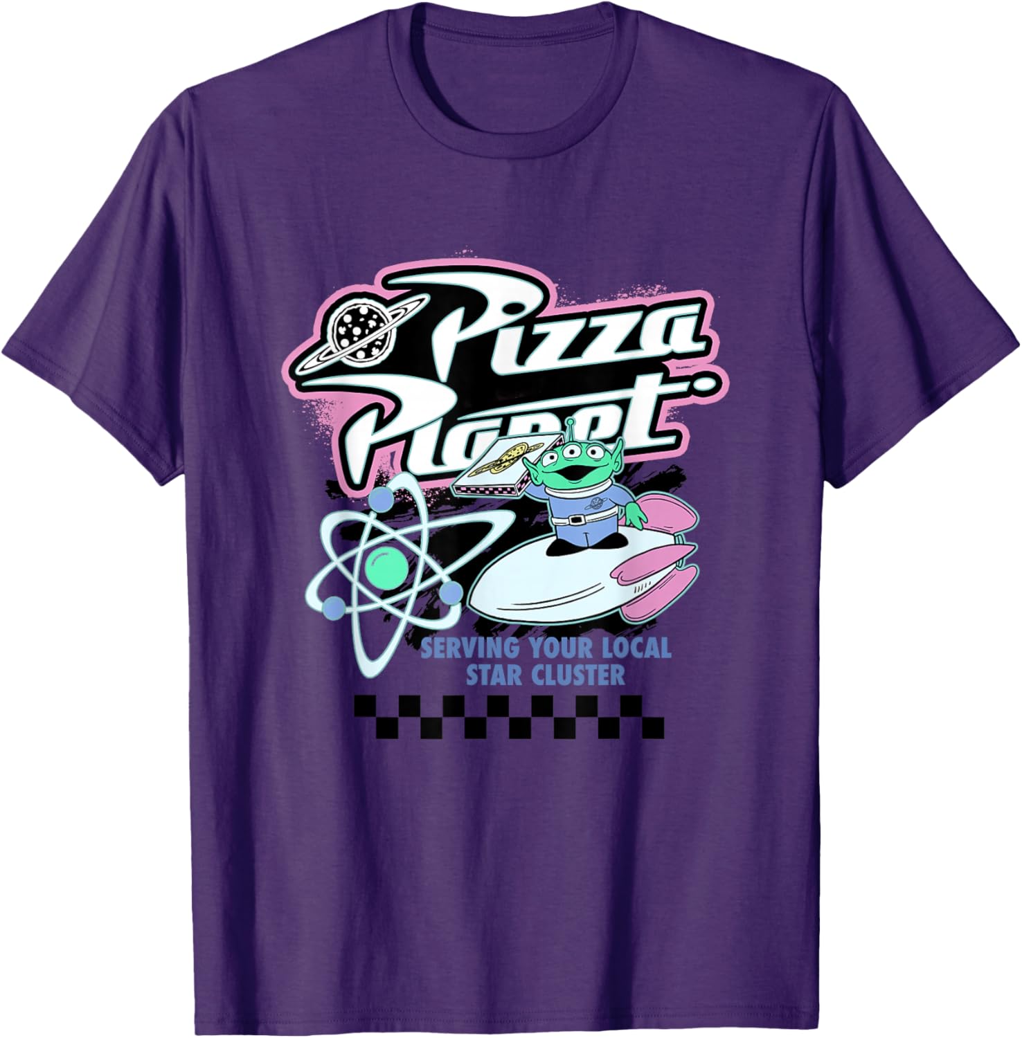 Disney Pixar Toy Story Pizza Planet Retro Neon Poster T-Shirt for Fans - 6