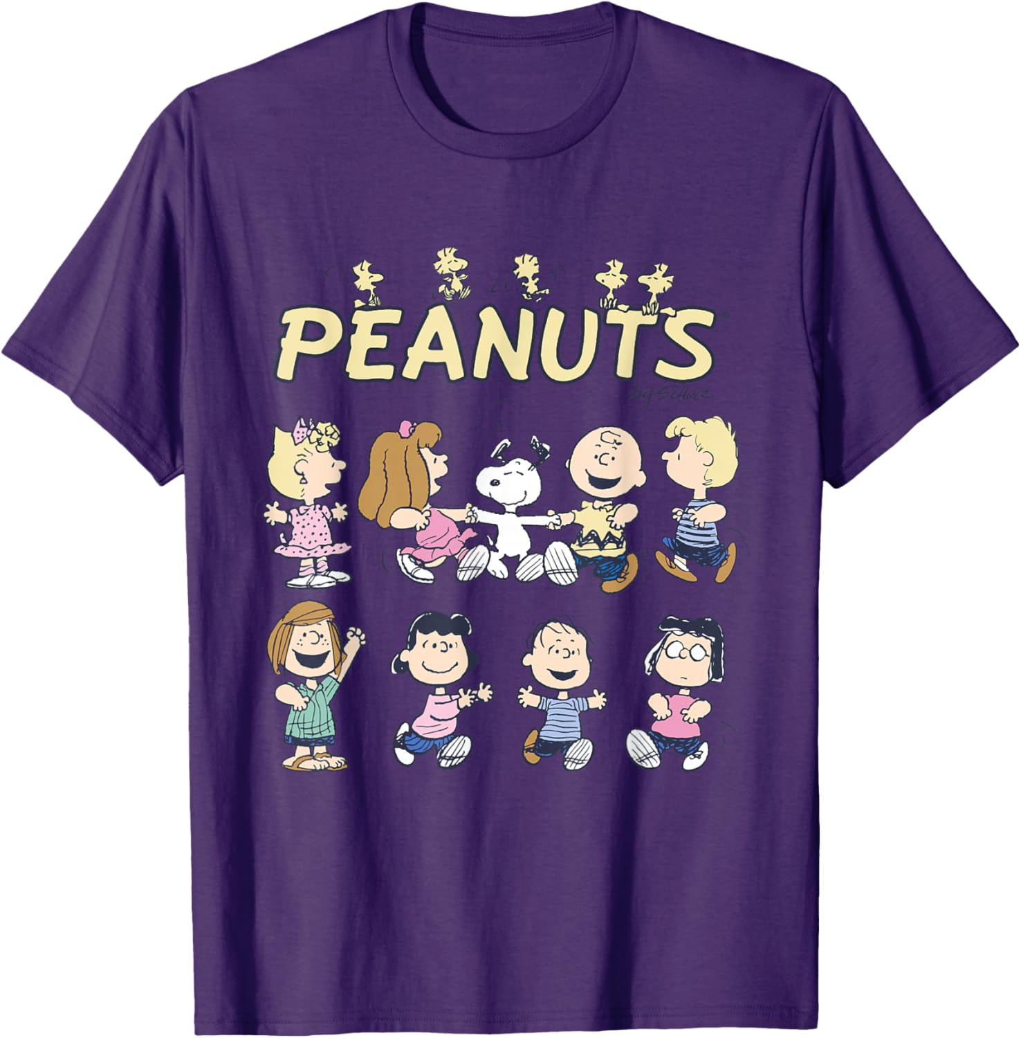 Peanuts Snoopy and Friends Dancing Short Sleeve T-Shirt for Fun Style - 10