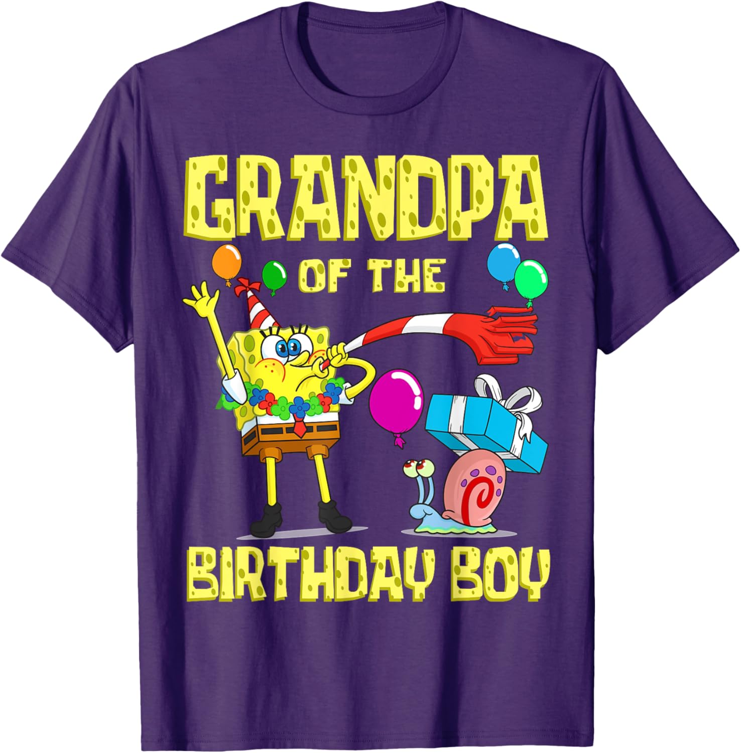 SpongeBob Grandpa of the Birthday Boy Theme Party T-Shirt for Kids - 15