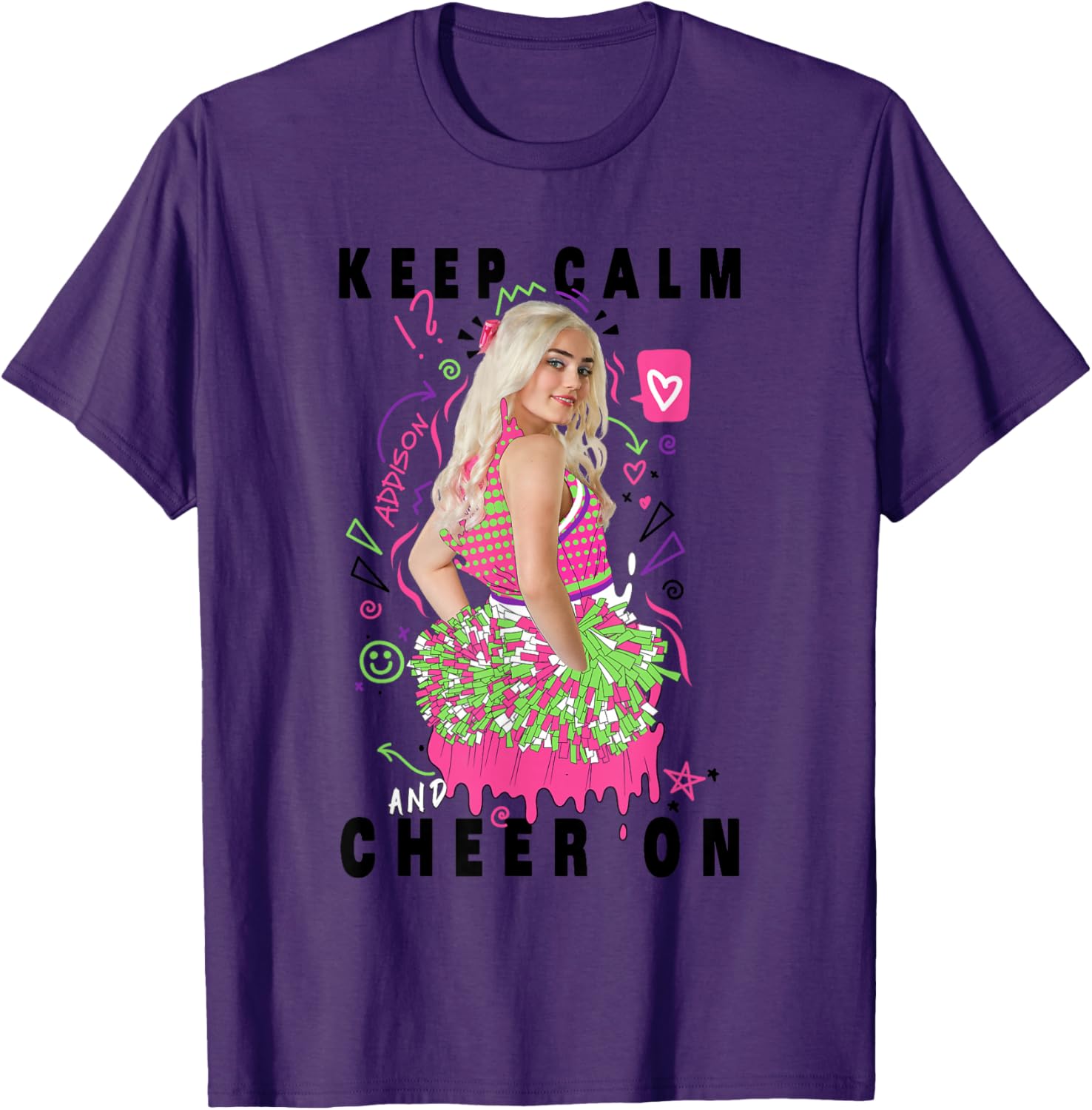Disney Channel Zombies 2 Addison Keep Calm Cheer On T-Shirt for Fans - 1