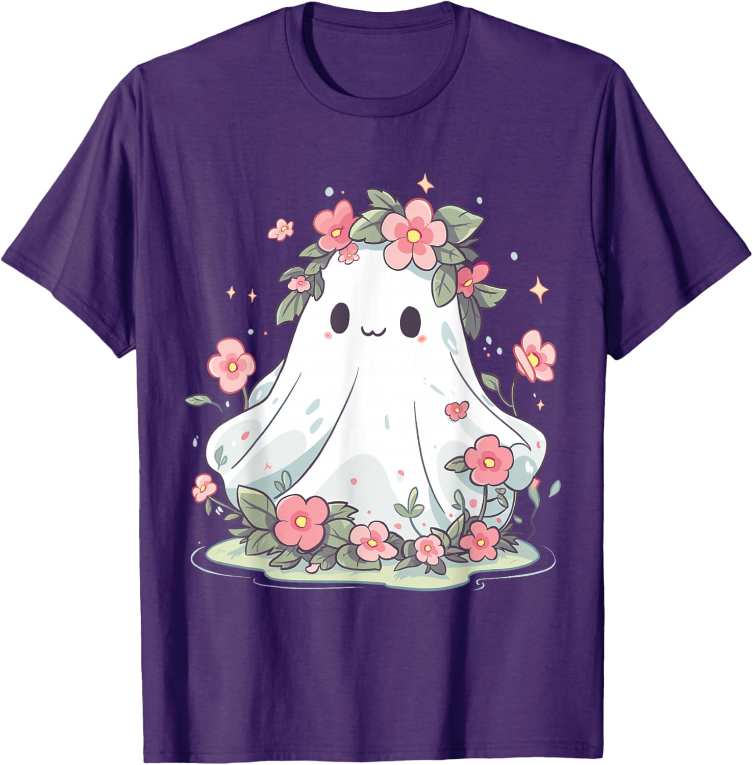 Floral Ghost Halloween Shirt for Girls and Women – Fun Costume T-Shirt - 13