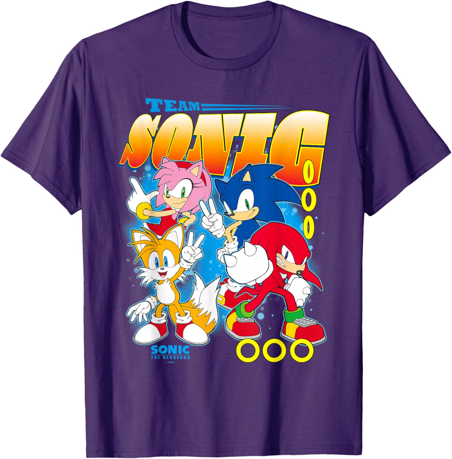 Sonic The Hedgehog Team T-Shirt Featuring Amy, Tails, and Knuckles - 3