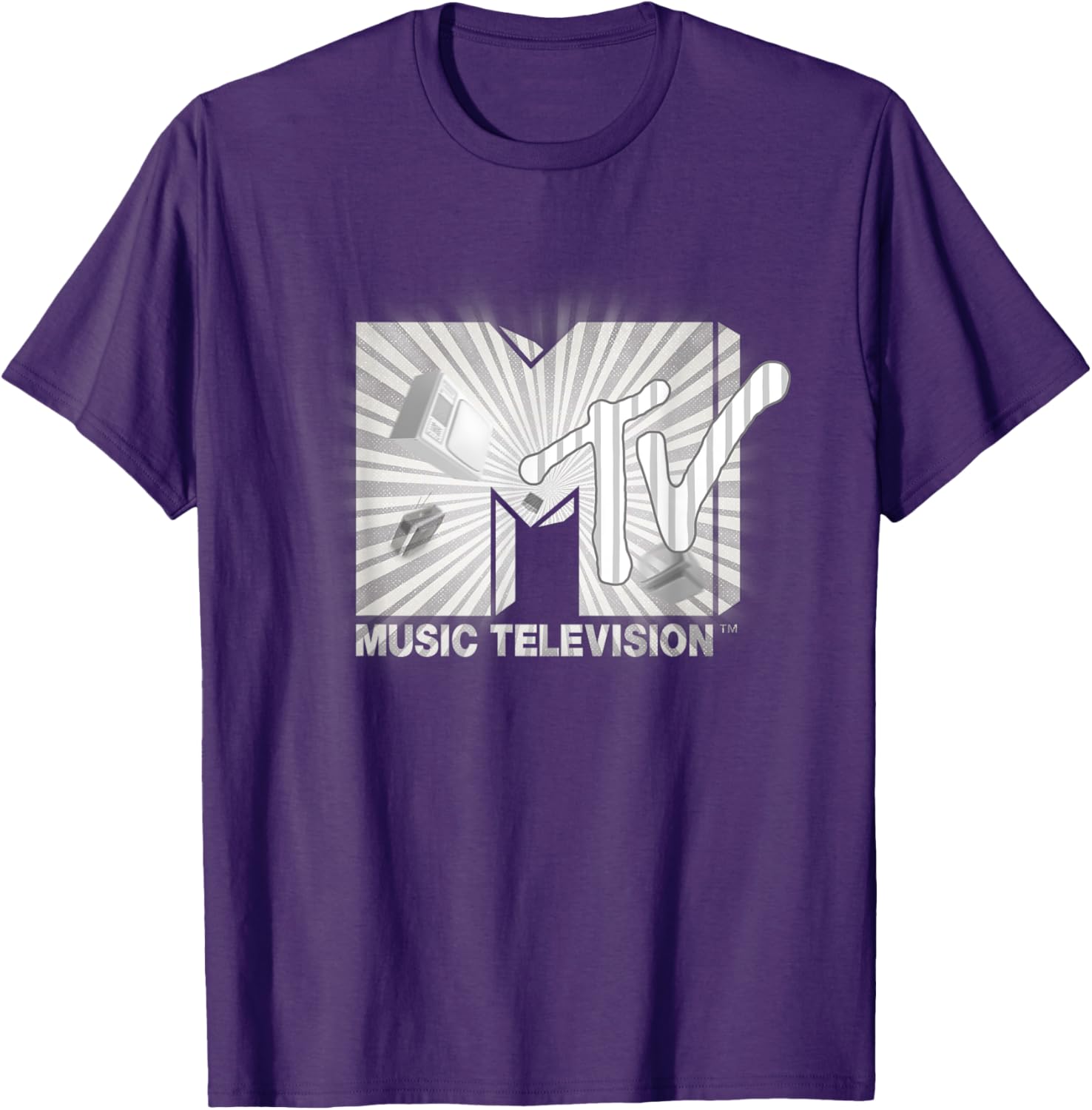 Mademark x MTV Vintage Logo T-Shirt with Retro TV and Ham Radio Design - 9