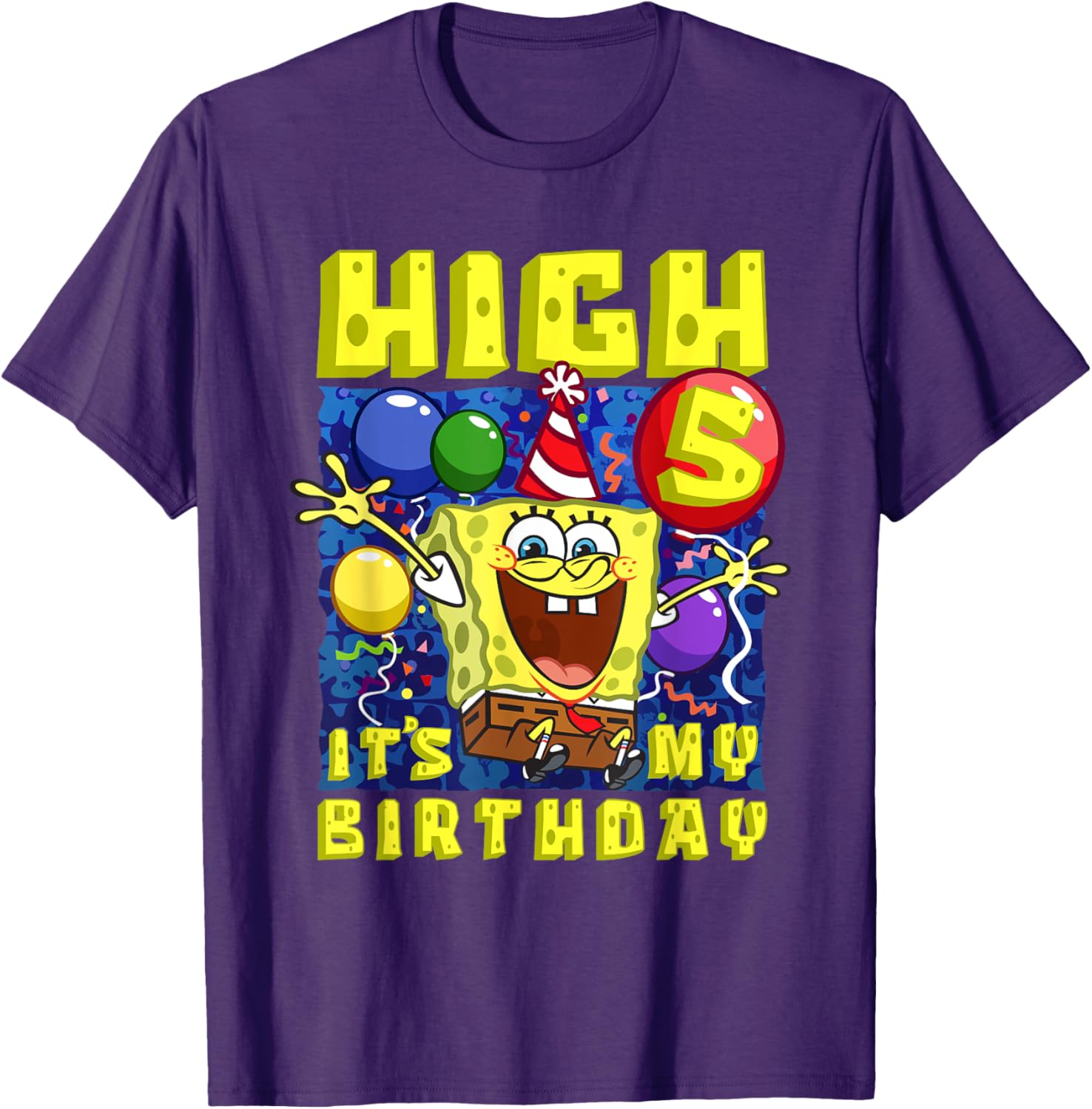 SpongeBob SquarePants Birthday T-Shirt for Boys and Girls Age 5 - 15