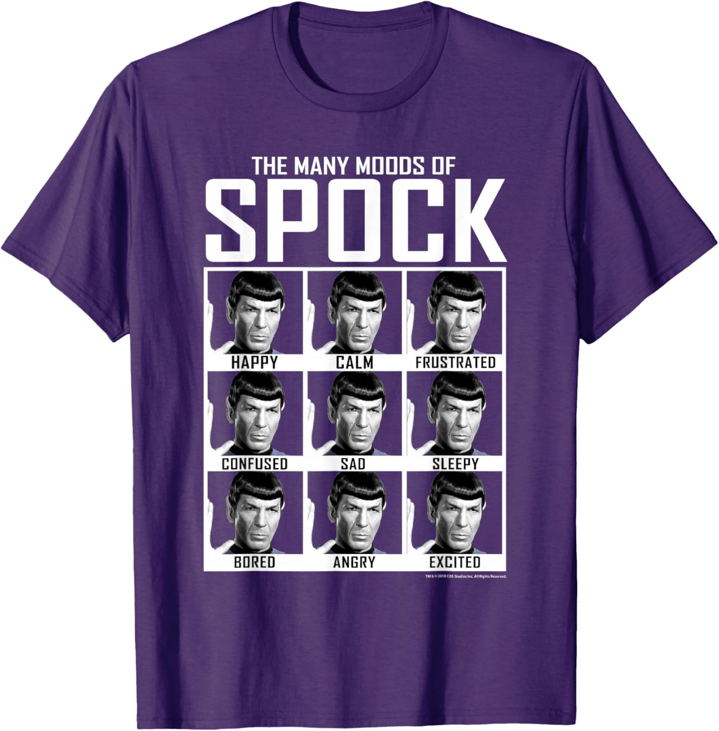 Star Trek Spock Moods Textbook T-Shirt for Fans of Classic Sci-Fi Fashion - 15