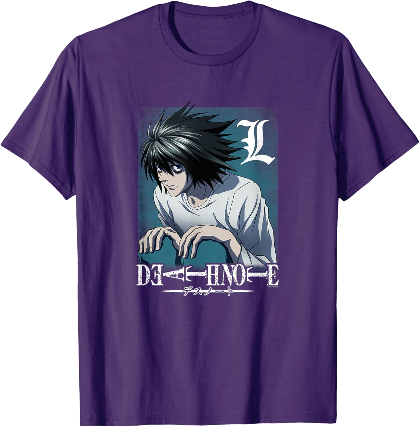 Death Note L Crouching Logo Anime T-Shirt for Fans of Manga and Anime - 4