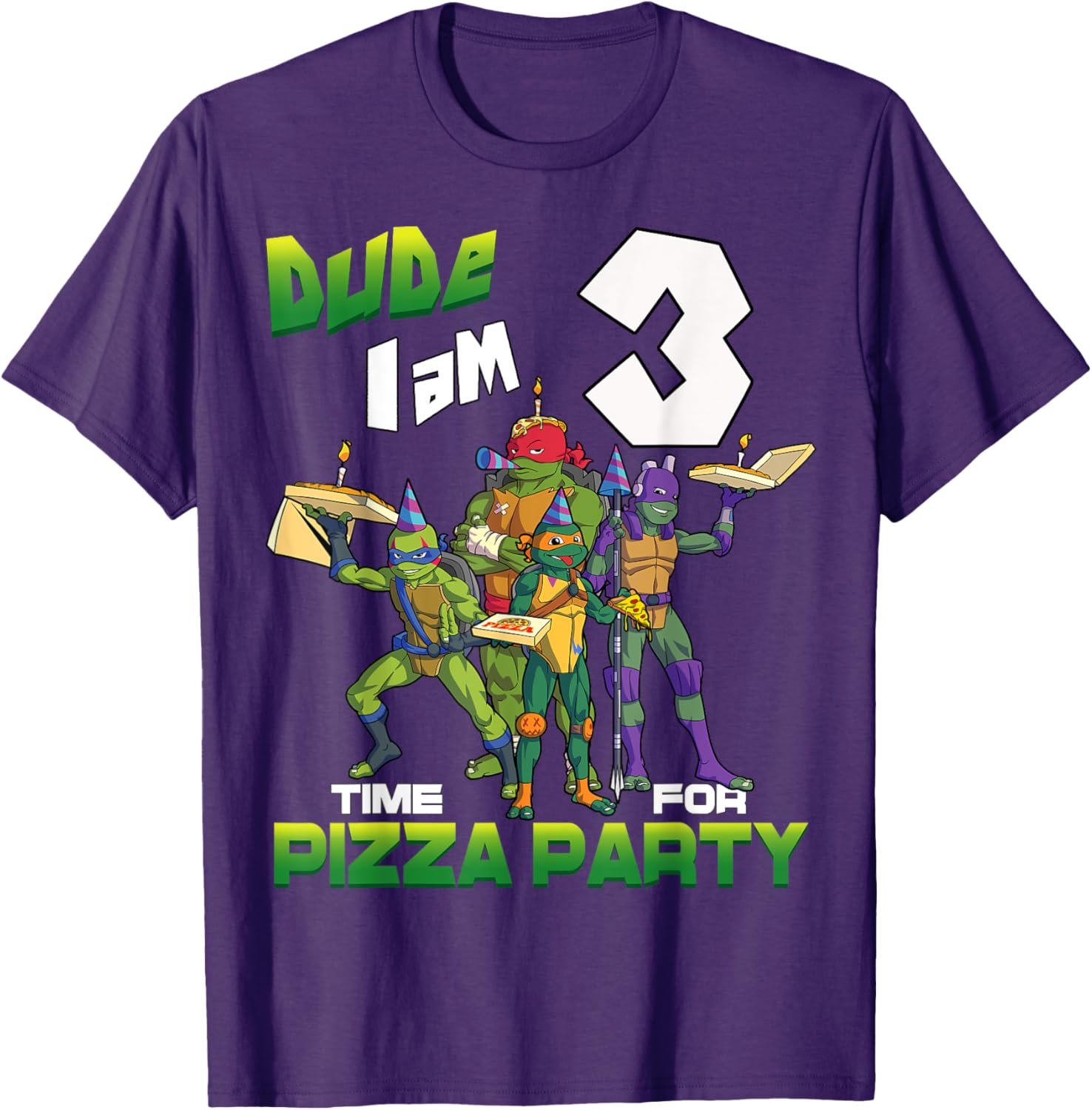 Mademark TMNT 3rd Birthday T-Shirt for Boys - Turtles Pizza Party Fun - 25
