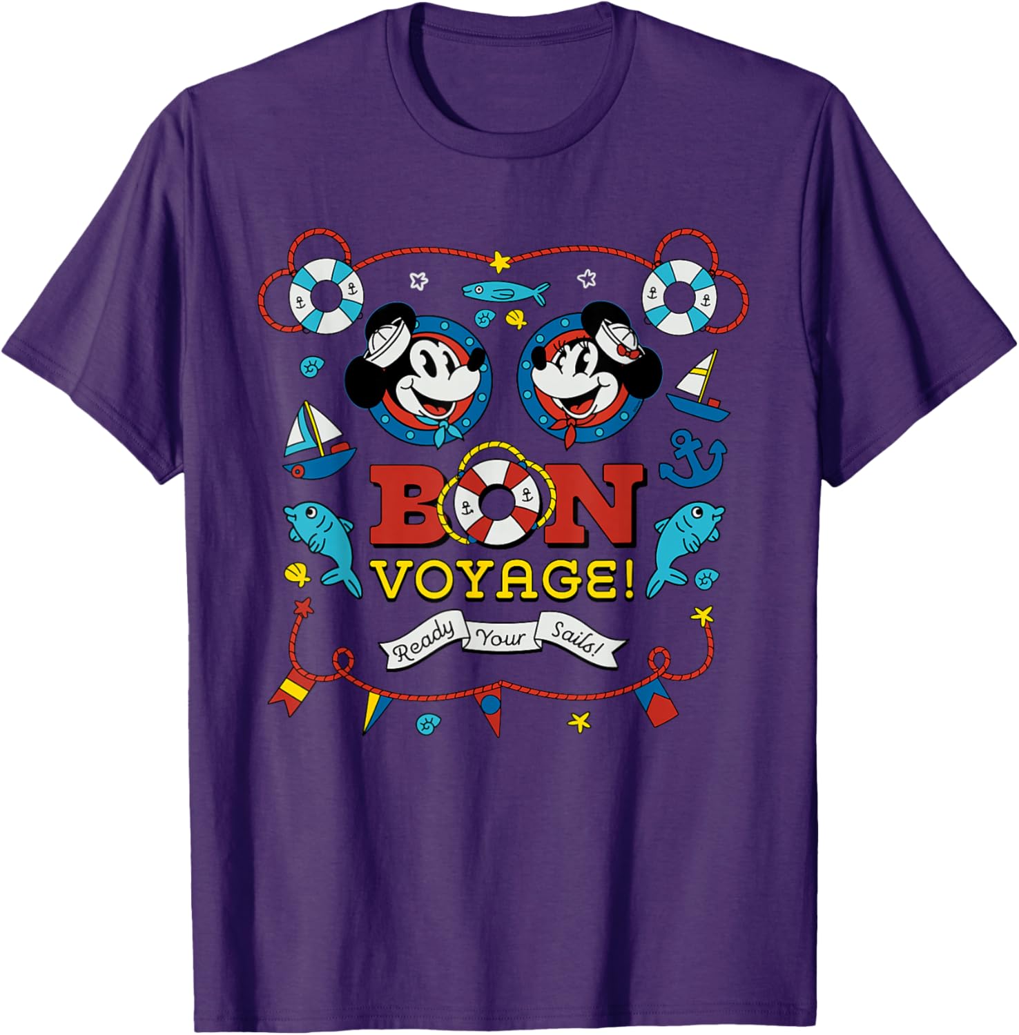 Disney Cruise Mickey and Minnie Mouse Bon Voyage Vacation T-Shirt - 20