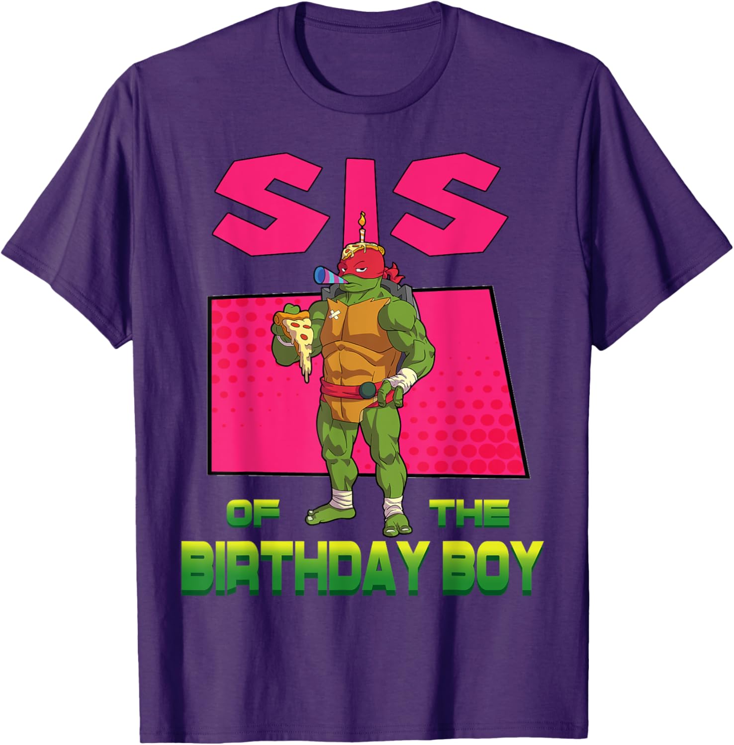 Mademark TMNT Raph Sister Pizza Party T-Shirt for Birthday Fun - 1