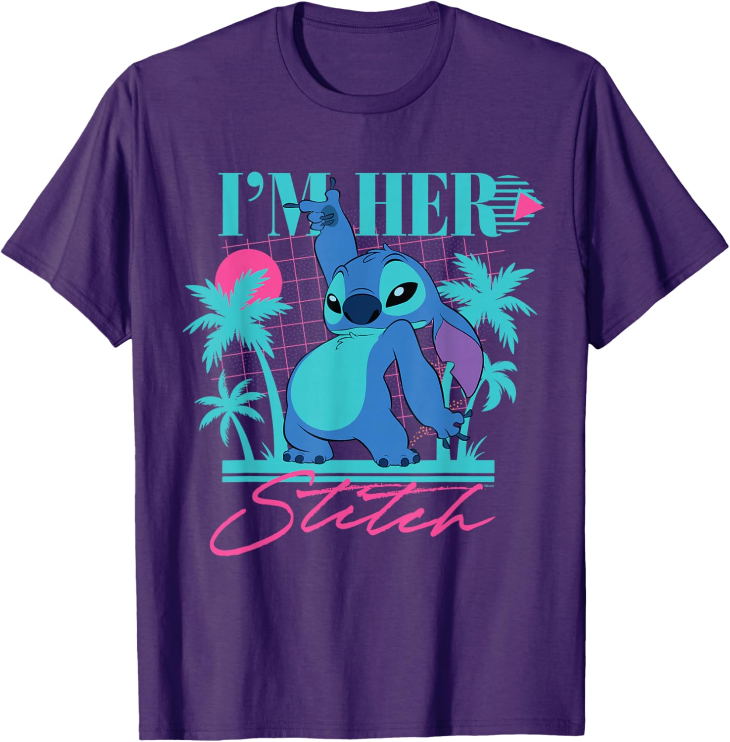 Disney Stitch Retro 90s Couples Matching I'm Her Stitch T-Shirt for Fun Love - 12
