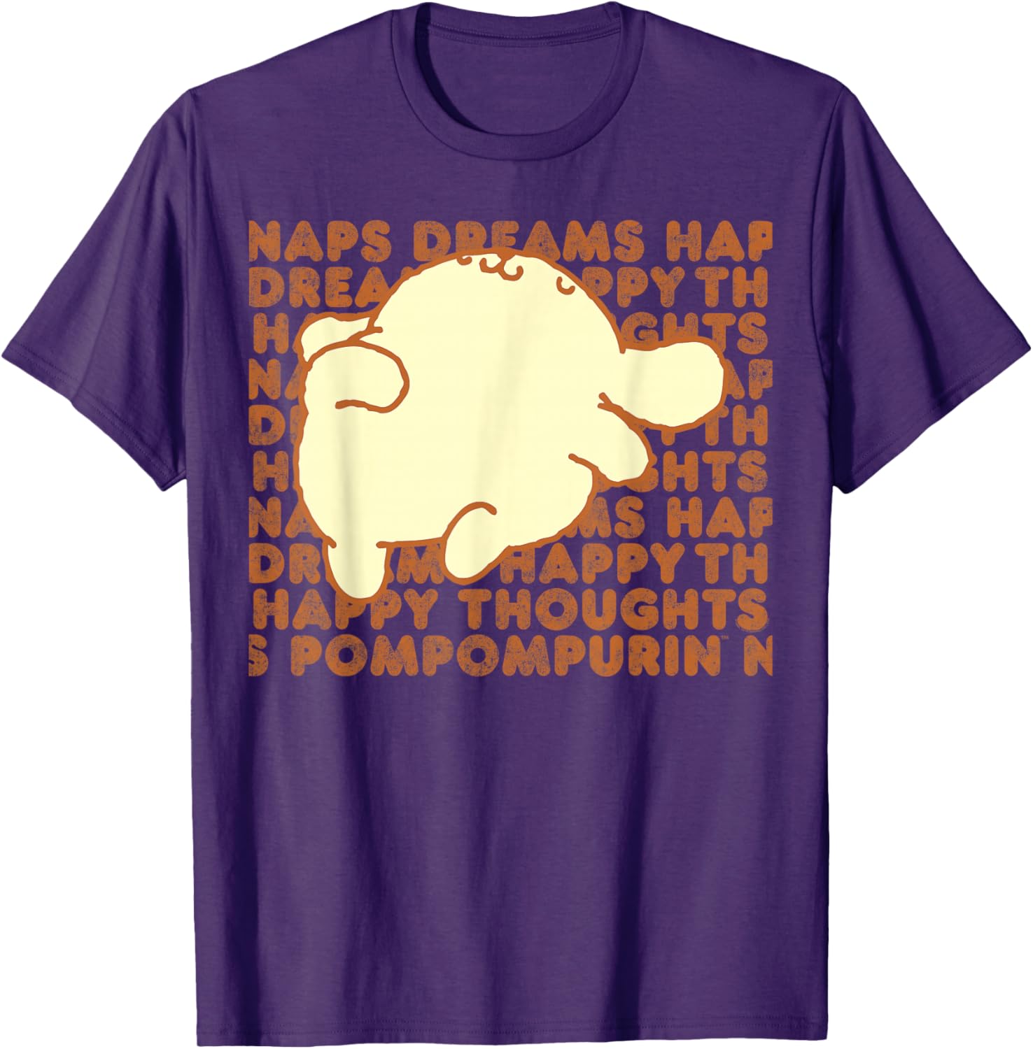 Pompompurin Happy Thoughts Nap Time T-Shirt for Cozy Relaxation - 21