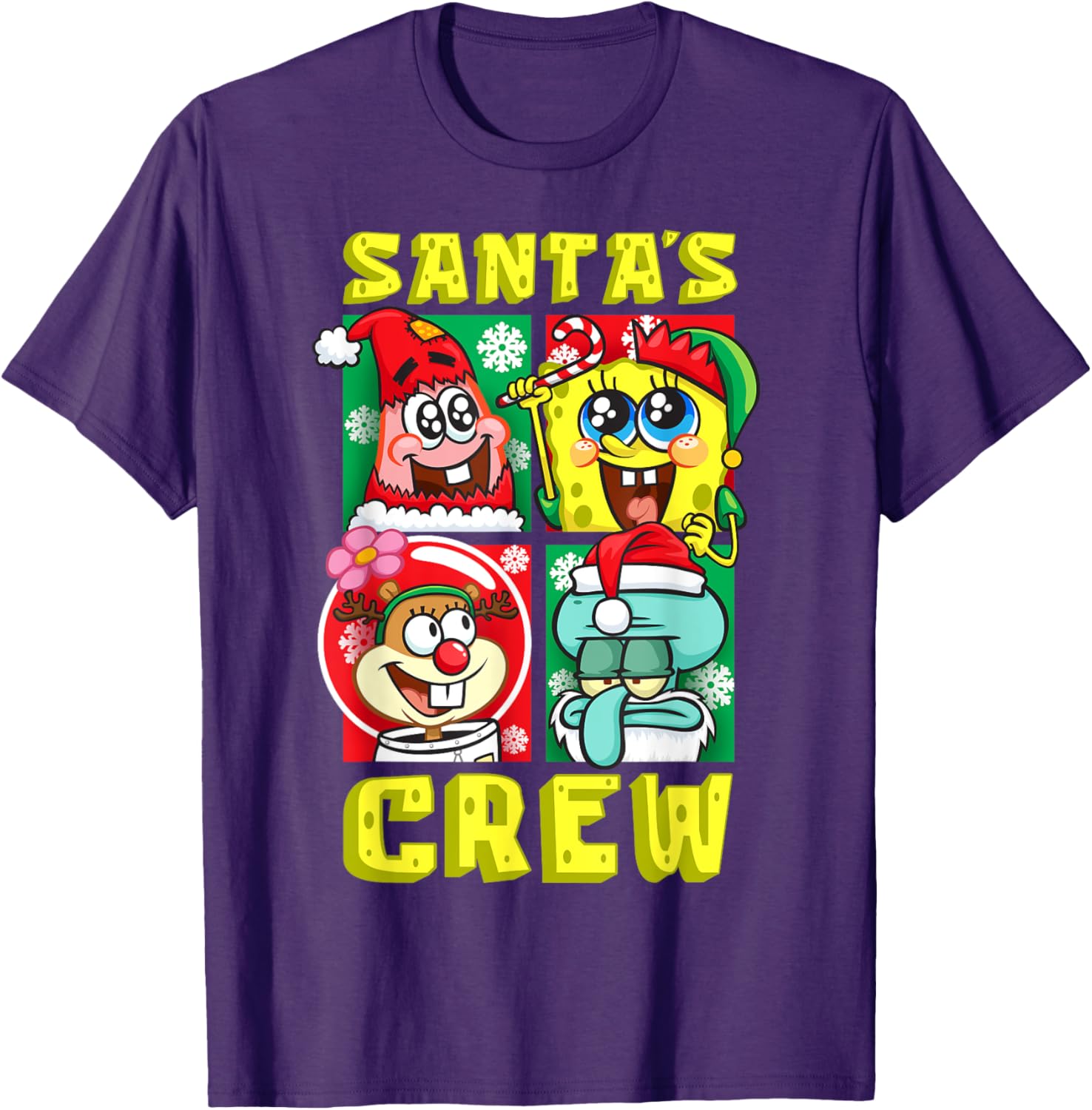 Mademark SpongeBob Christmas Crew Fun T-Shirt with Santa Patrick Sandy Squidward - 18
