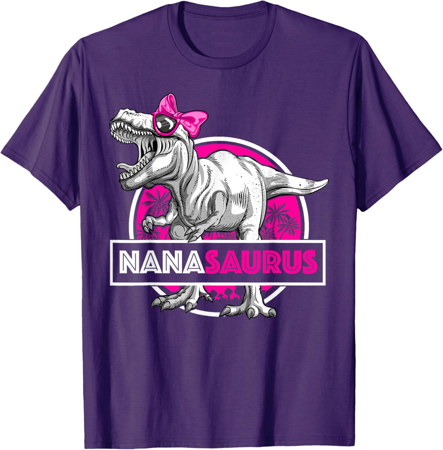 Funny Nanasaurus T-Rex Matching Dinosaur T-Shirt for Grandma and Kids - 16
