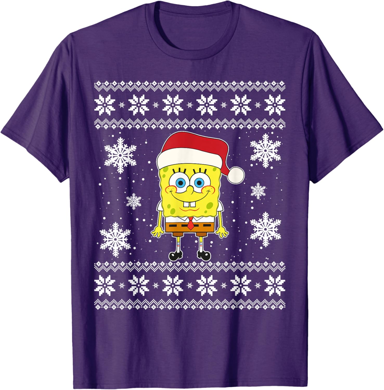 Mademark SpongeBob SquarePants Holiday Christmas Graphic T-Shirt for Fun - 24