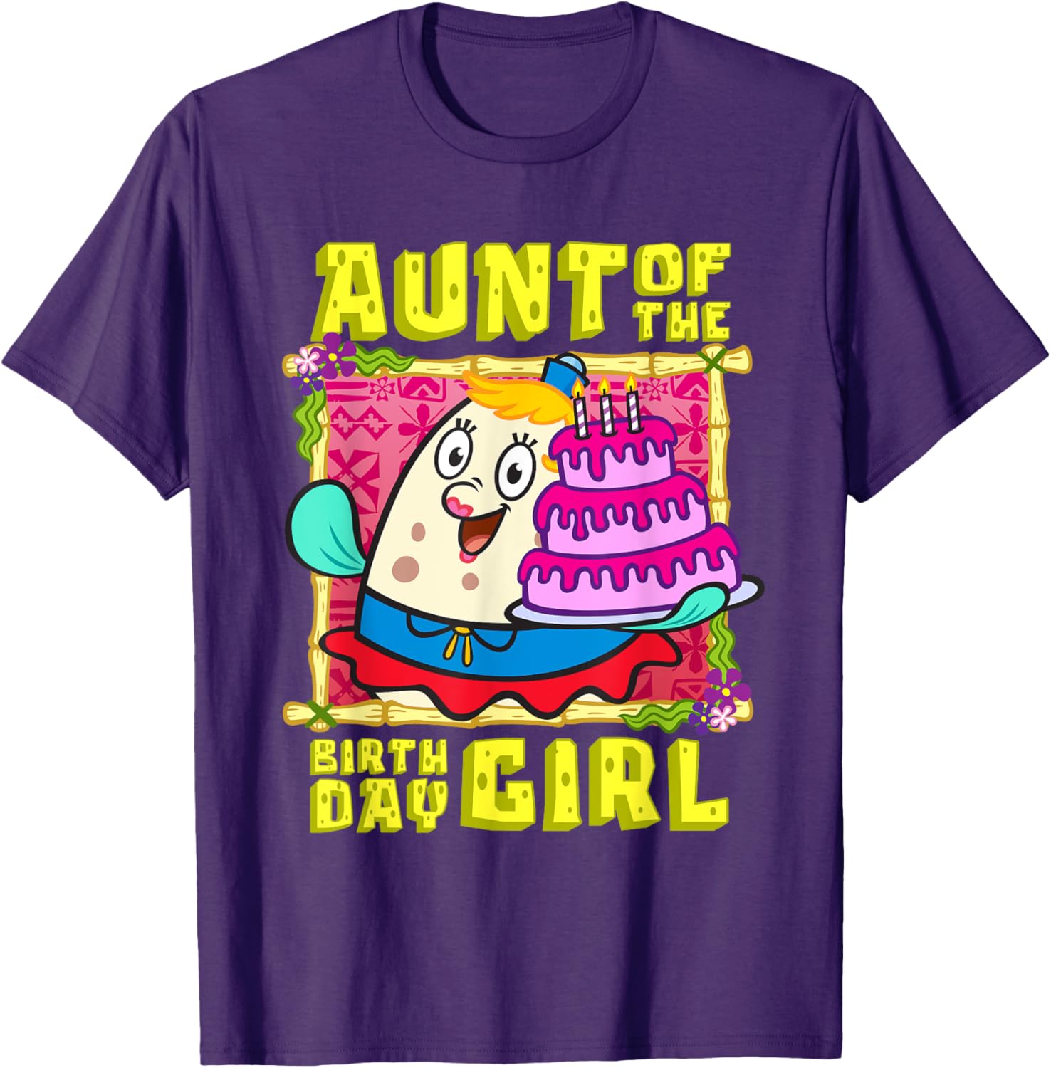 Mademark SpongeBob Aunt of the Birthday Girl Cake Match T-Shirt - 11