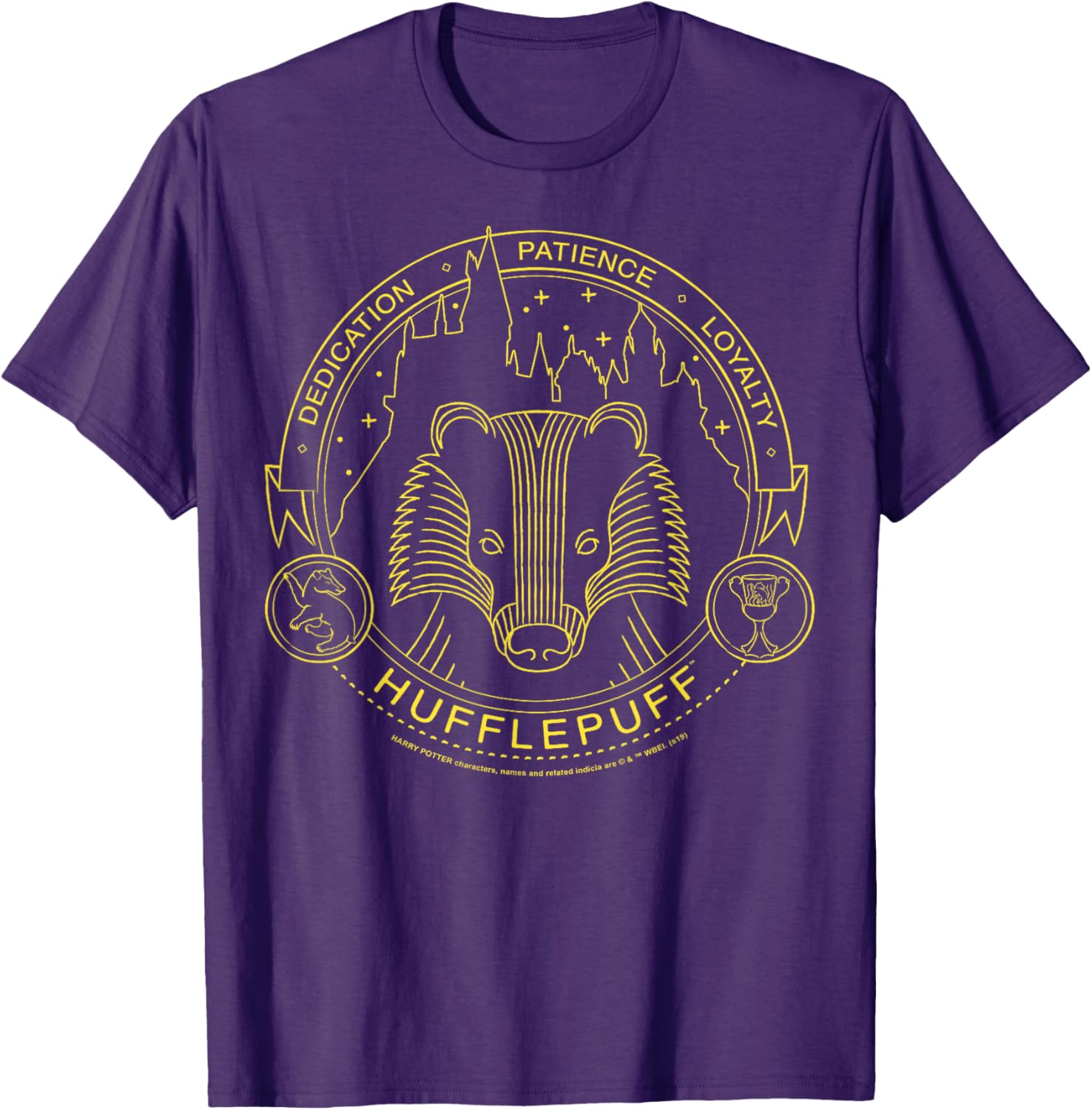 Harry Potter Hufflepuff Symbol Line Art T-Shirt for Fans and Collectors - 5